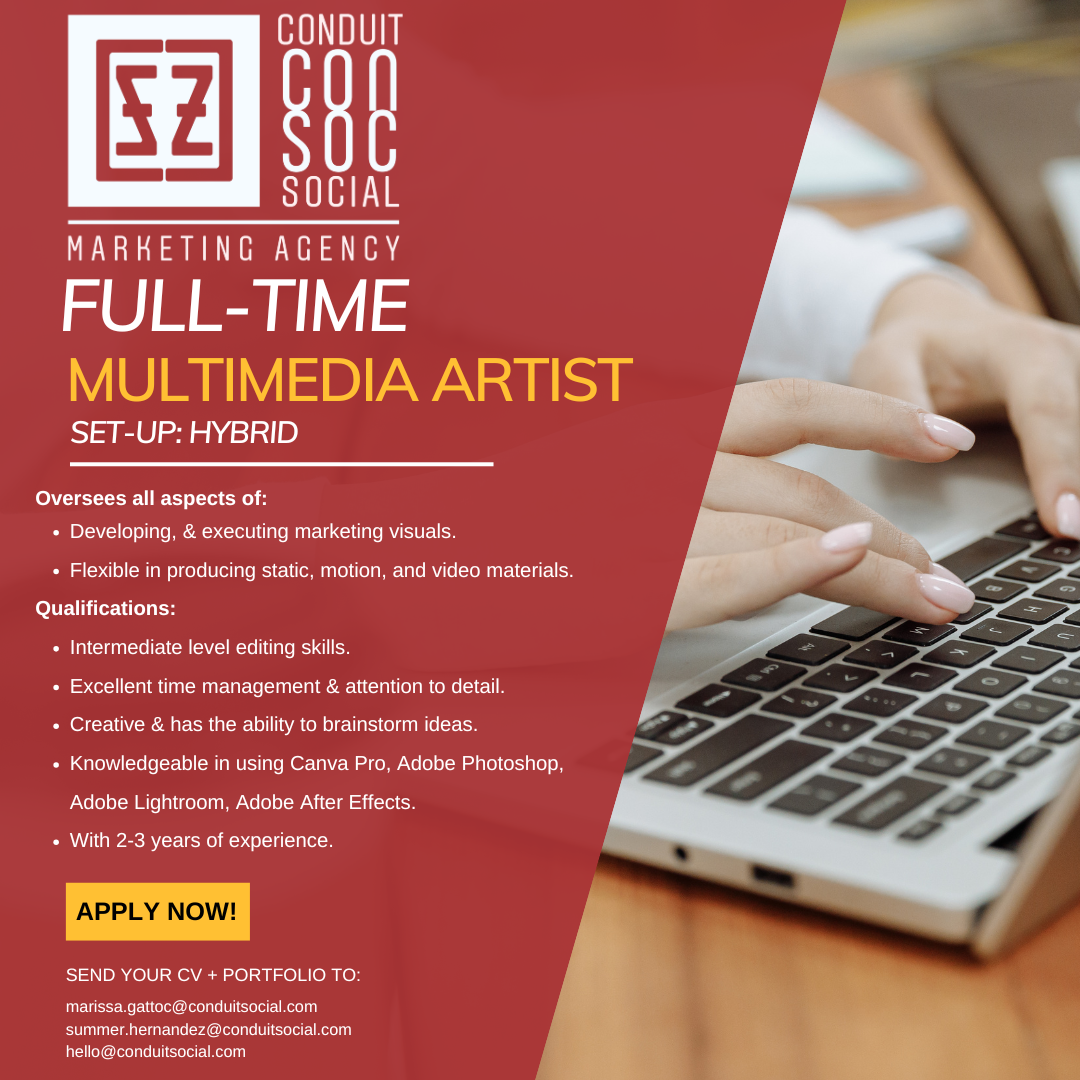 Conduit Social Marketing Agency Facebook ad: Message us to apply!
