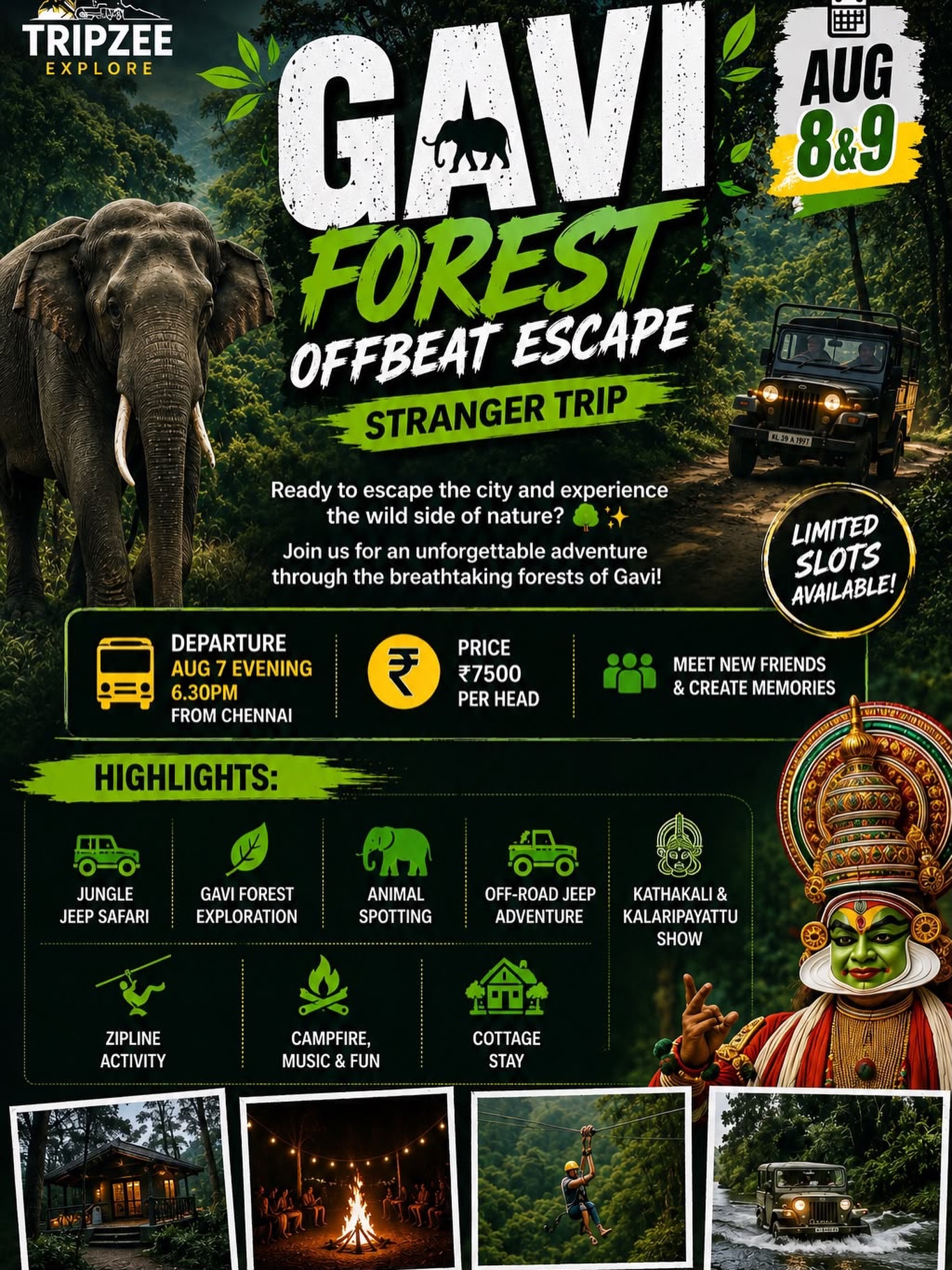 Tripzeetrails Facebook ad: GAVI FOREST OFFBEAT ESCAPE