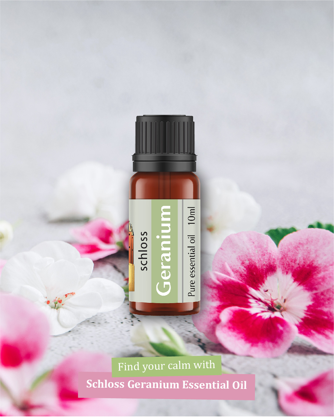 Schloss Cy Facebook ad: Geranium Essential Oil, by Schloss