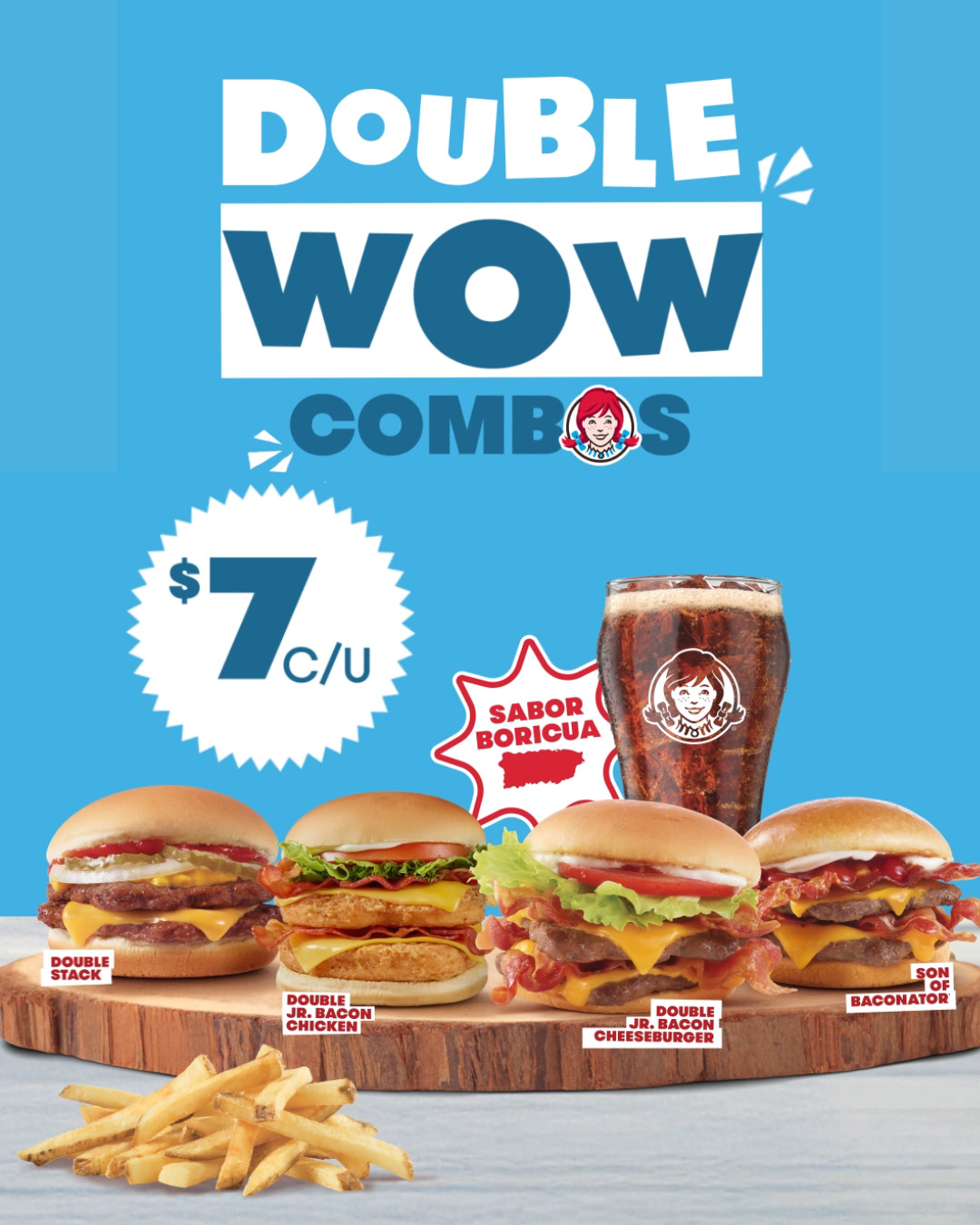 Wendy's Puerto Rico Facebook ad: Tu hambre y tu bolsillo pidieron refuerzos ¡y…