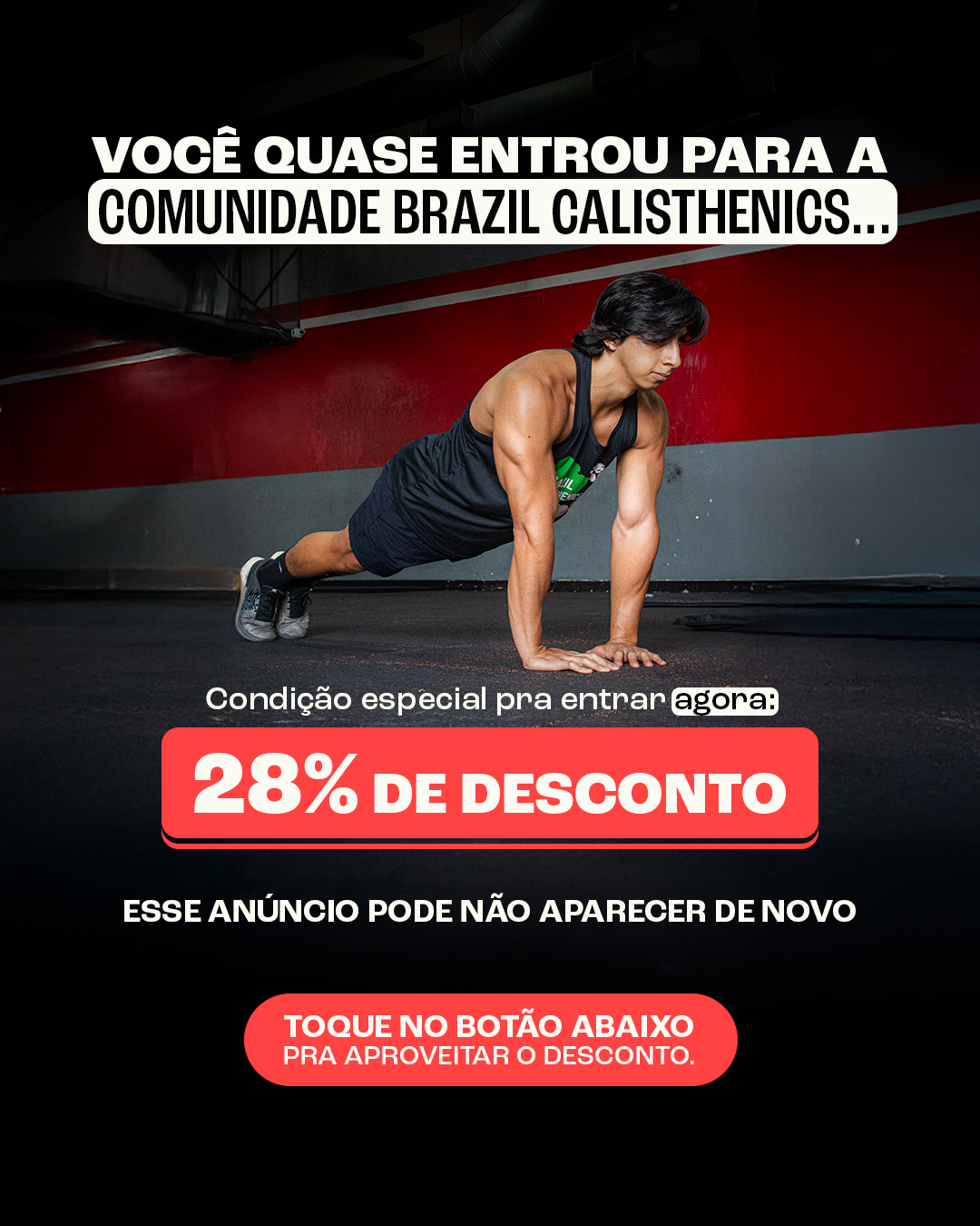 Brazil Calisthenics Workouts Facebook ad: Você ganhou R$100 de desconto!