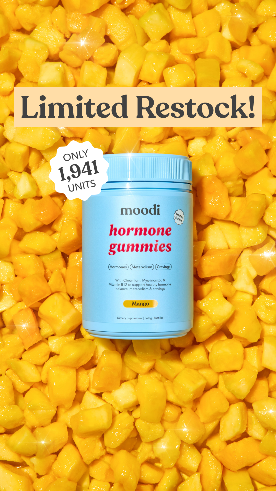 Moodi Facebook ad: Limited Restock