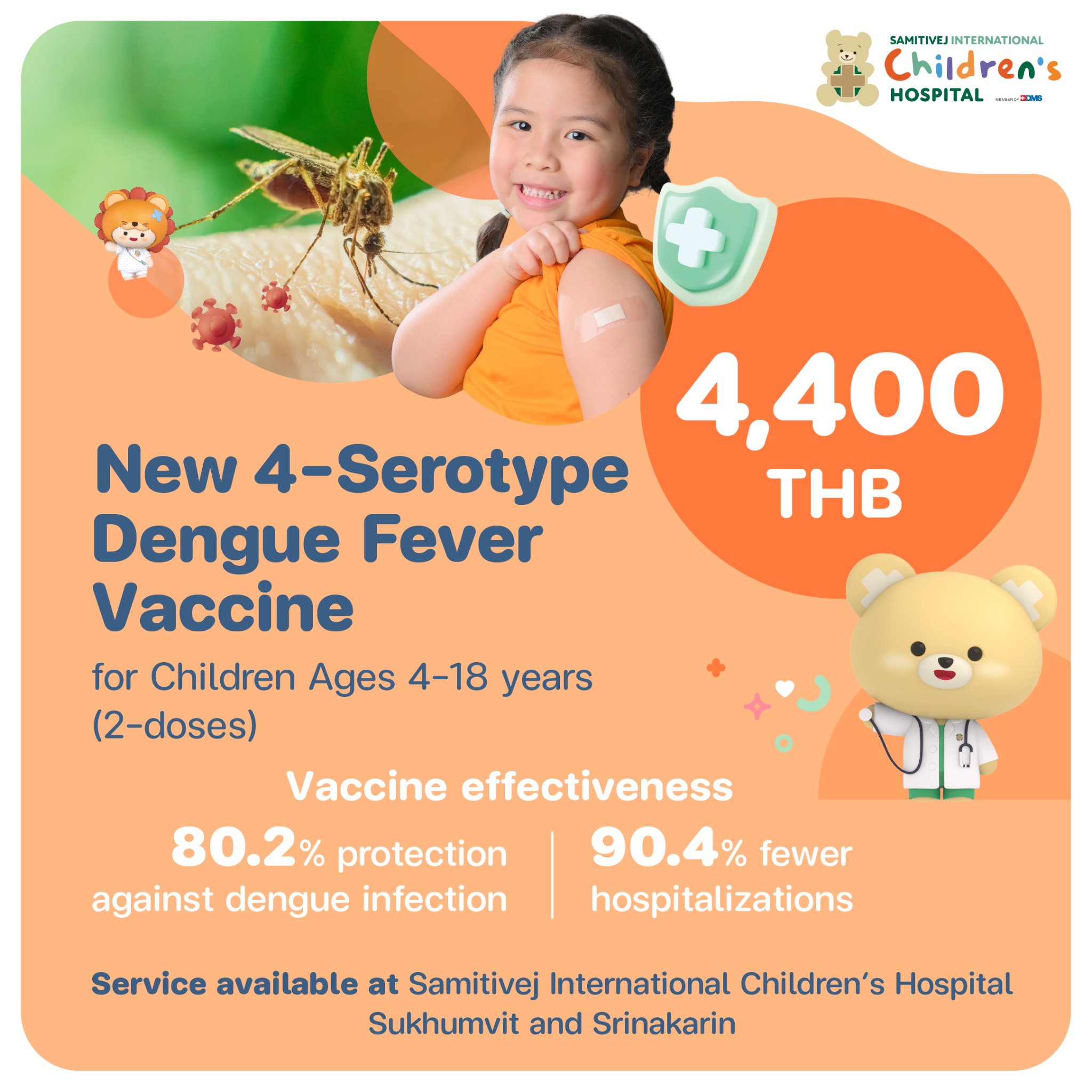 Samitivej International Children's Hospital Facebook ad: Learn more about the dengue vaccine for children