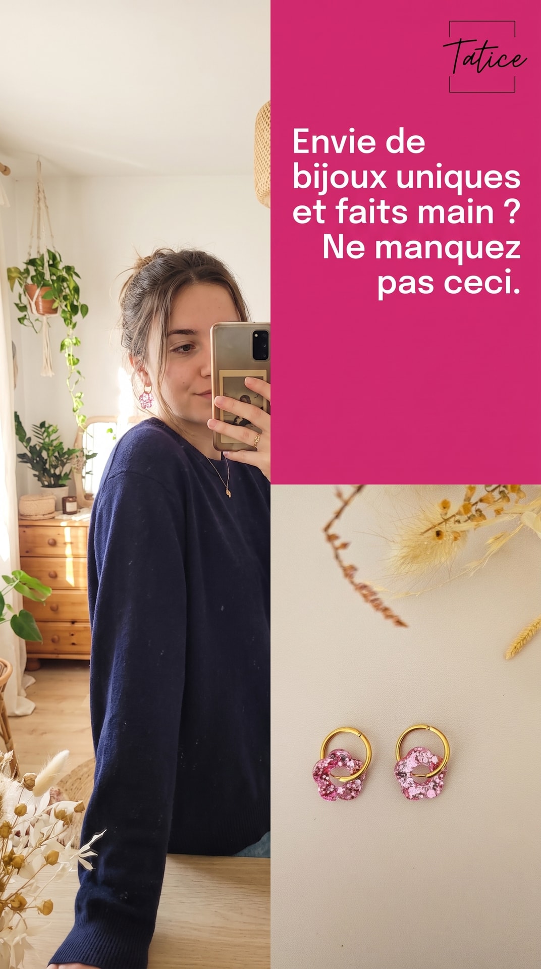 Atelier Tatice Facebook ad: Bijoux uniques et faits main