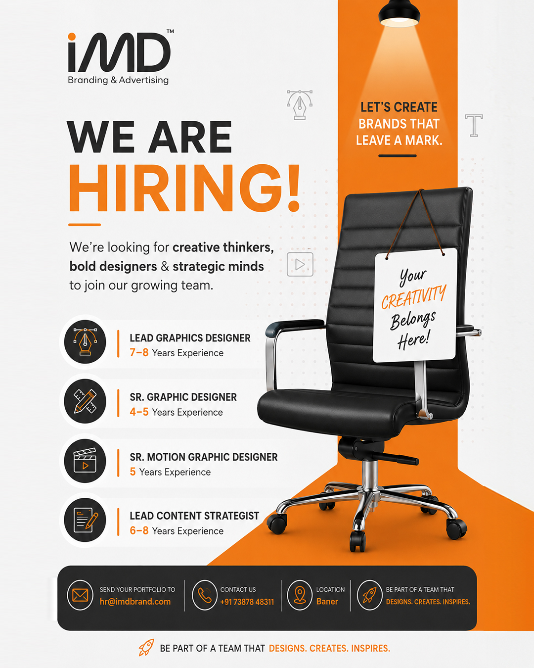 IMD Brand Facebook ad: Creative Roles Open
