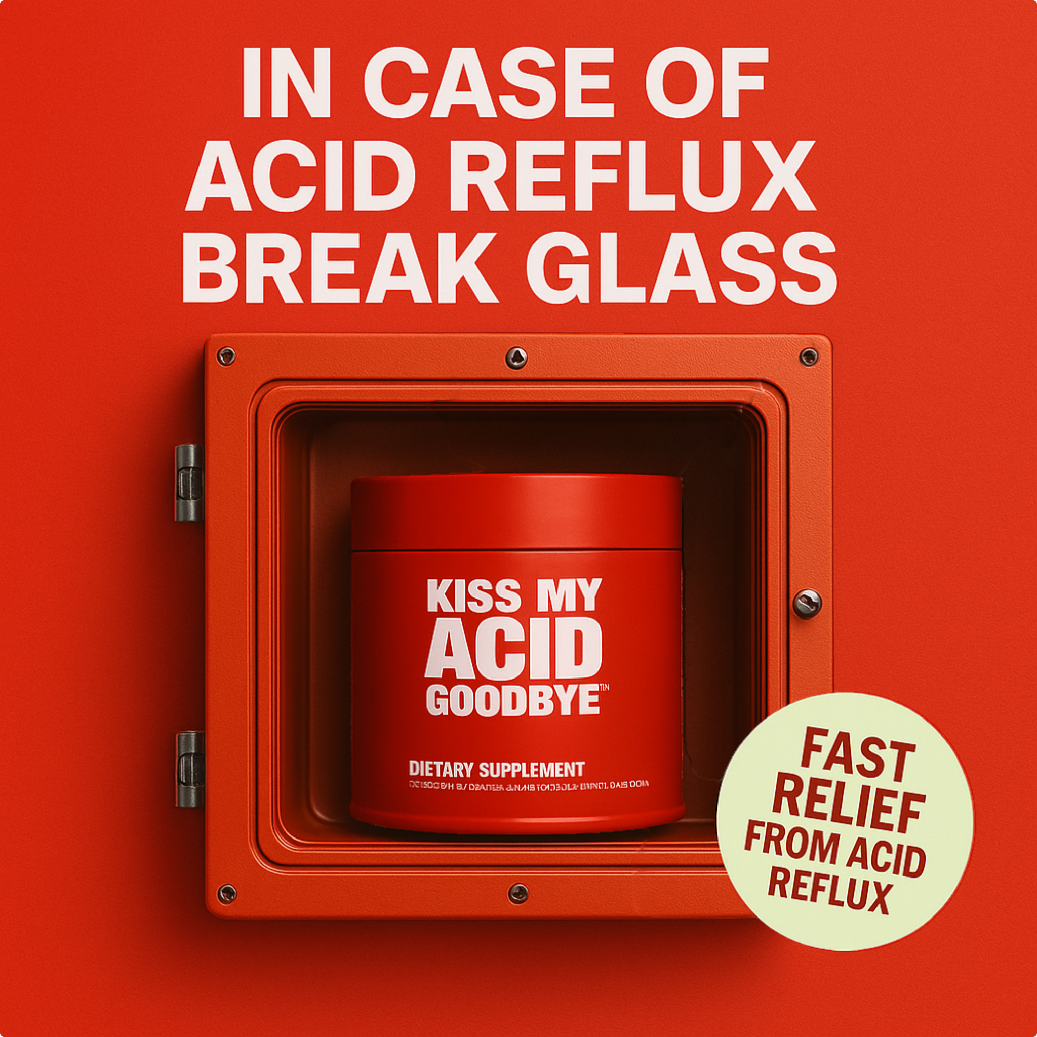 Kiss My Acid Goodbye Facebook ad: BREAK UP WITH YOUR HEARTBURN. FOR GOOD!