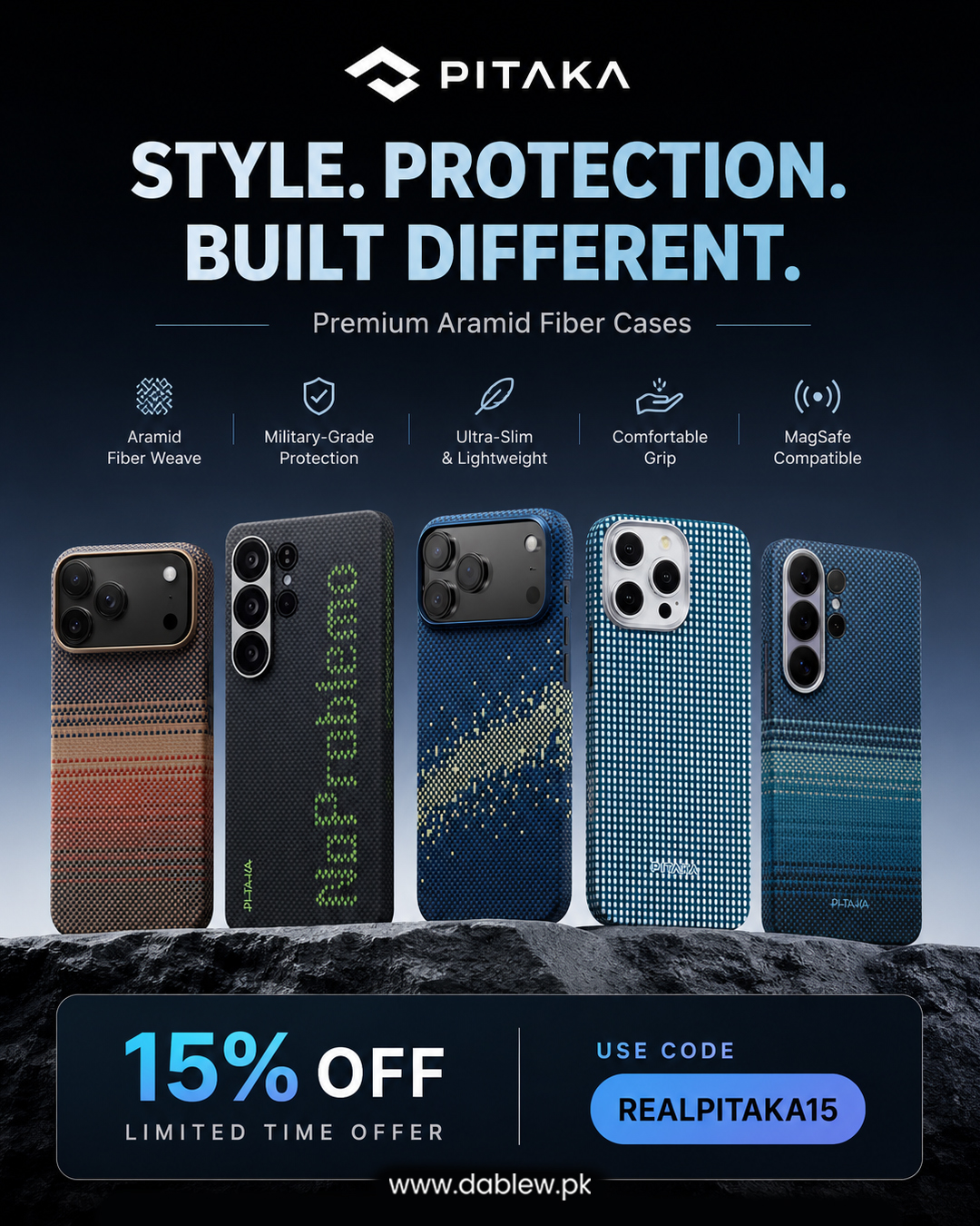 Dab Lew Tech Facebook ad: PITAKA, 15% OFF | Code: REALPITAKA15