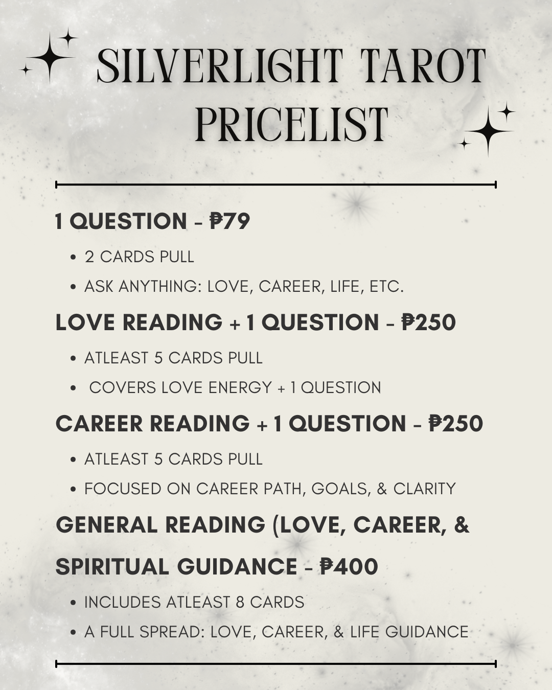 Silverlight Tarot by Izzy Facebook ad: Book a reading today