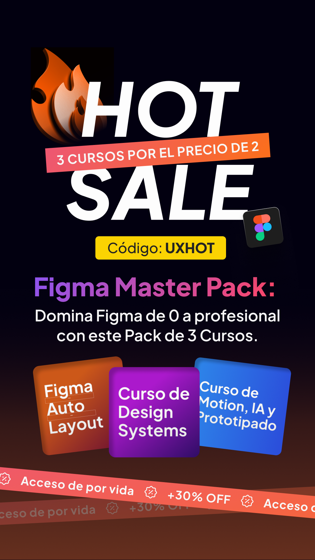Espacio UX Facebook ad: Certificate en Figma.