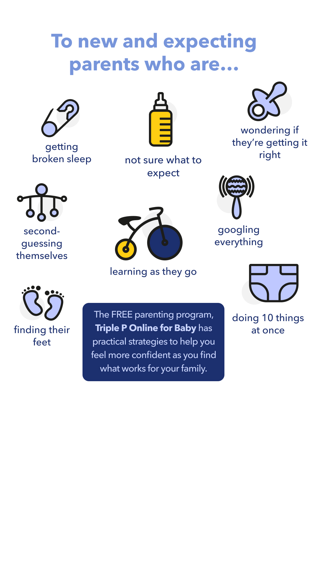 Triple P - Positive Parenting Program Facebook ad: FREE support for new & expecting parents
