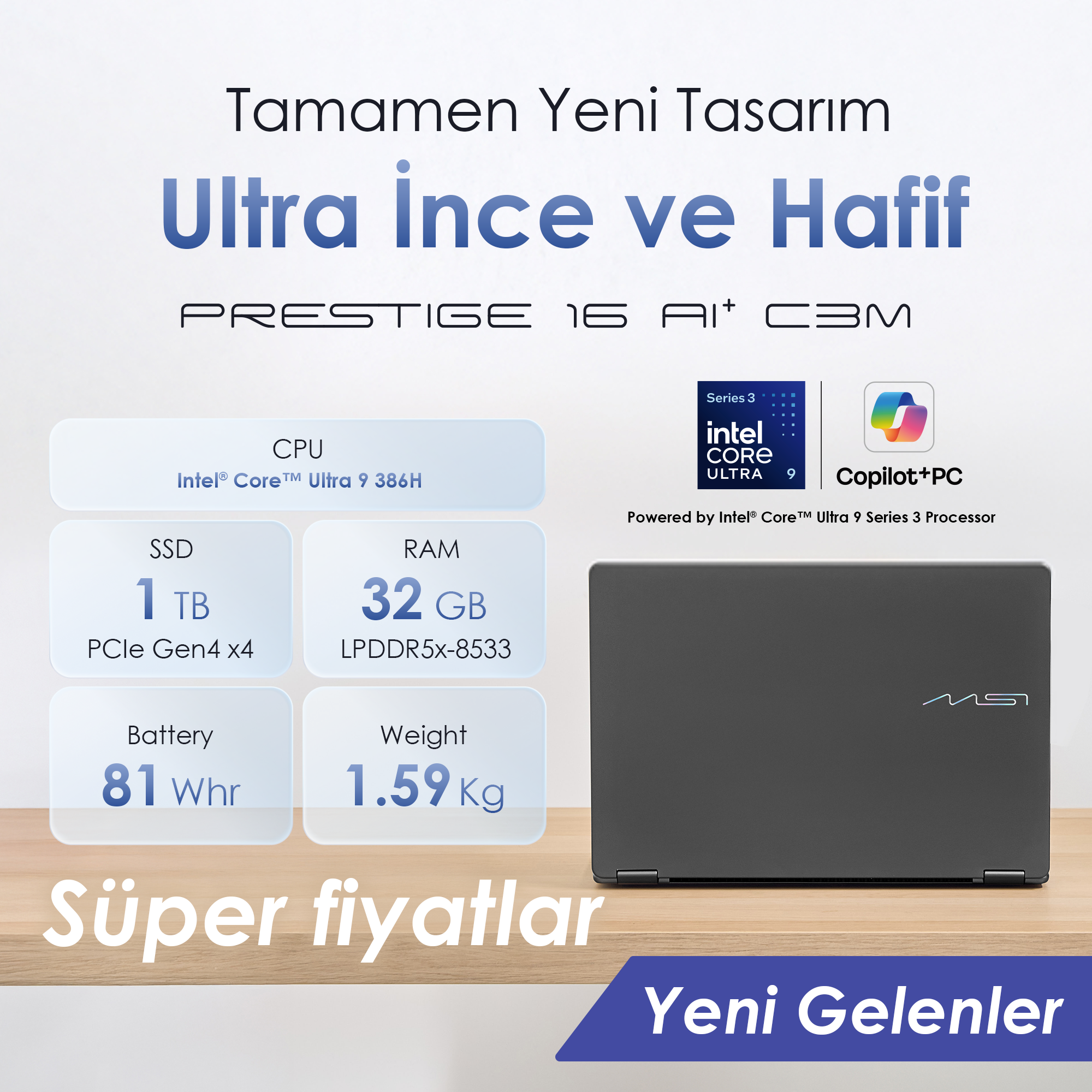 MSI Facebook ad: MSI Yeni Prestige Serisi