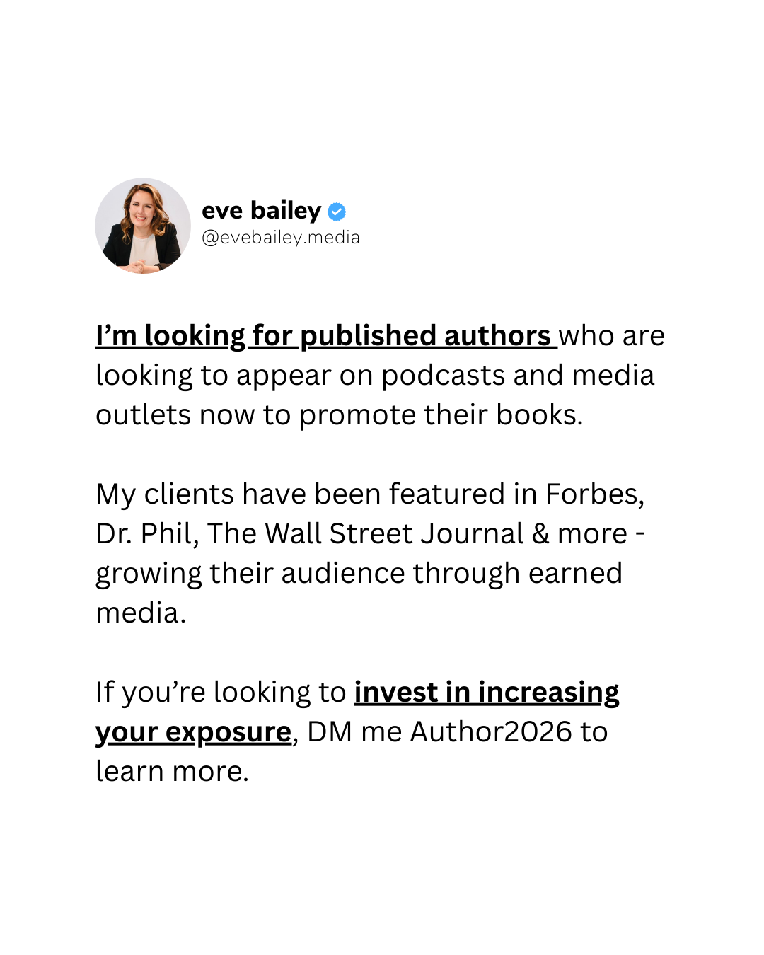 Eve Bailey Facebook ad
