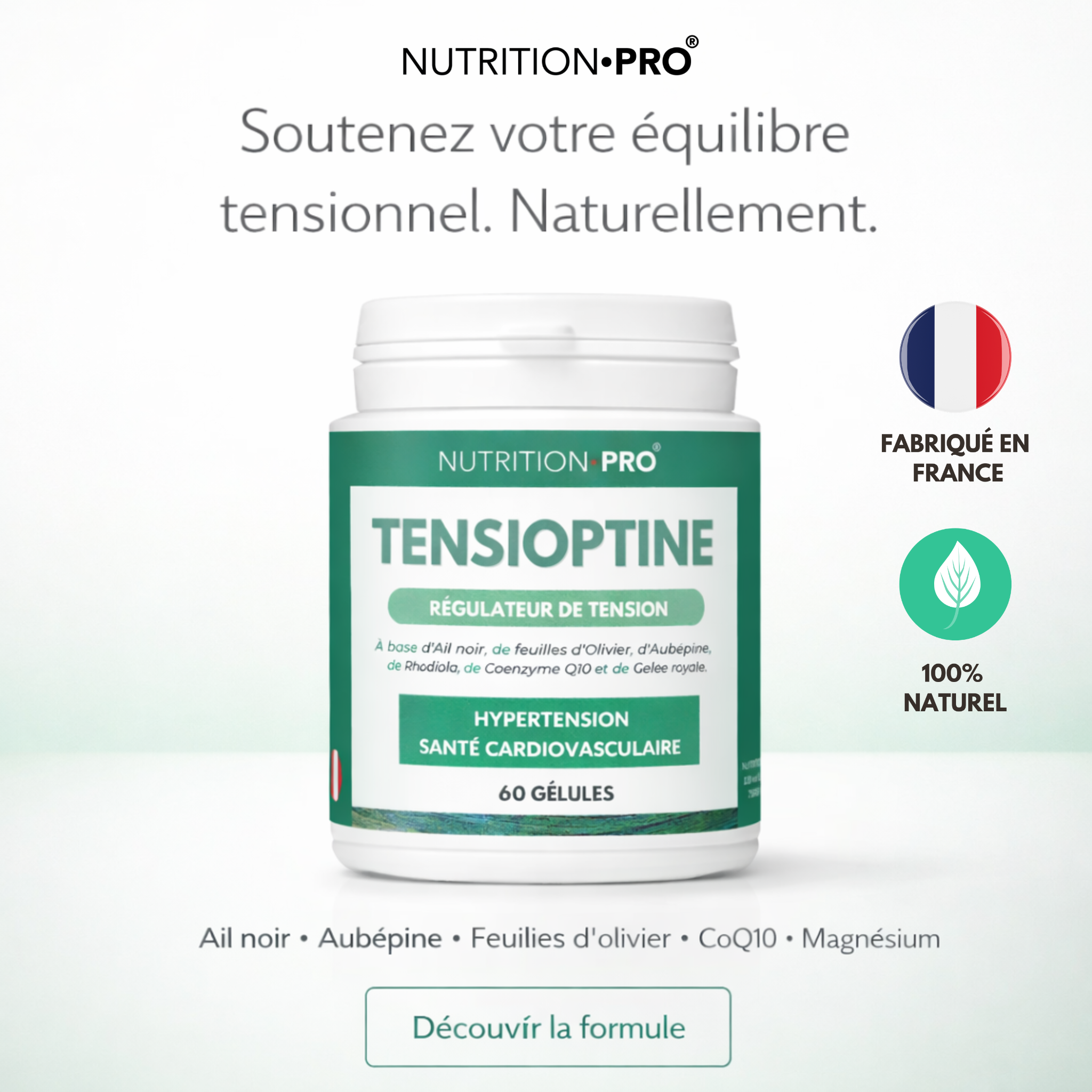 Nutrition•pro Facebook ad: Régulez votre tension naturellement