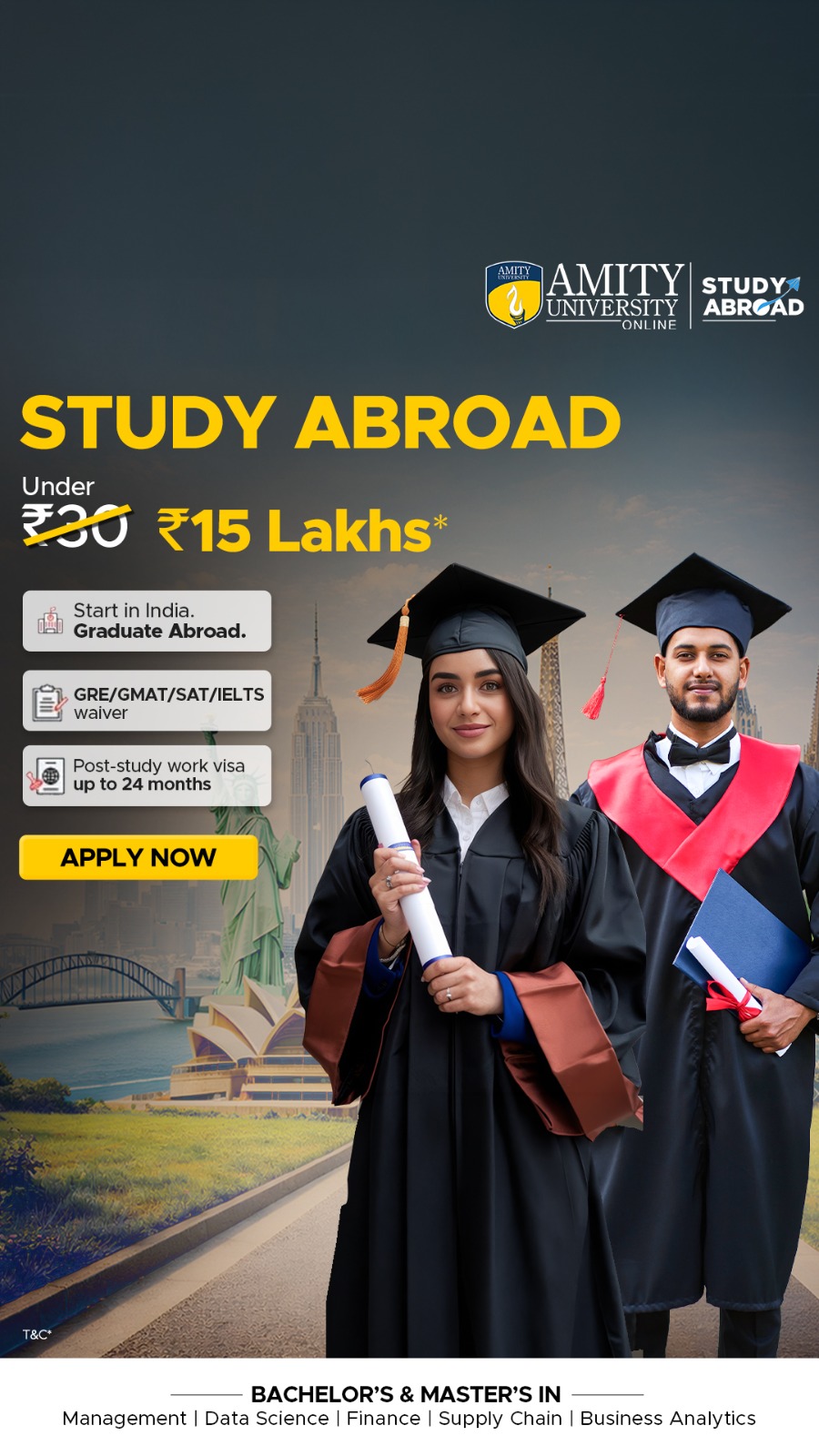 Amity Online - Study Abroad Facebook ad from Apr 23, 2026