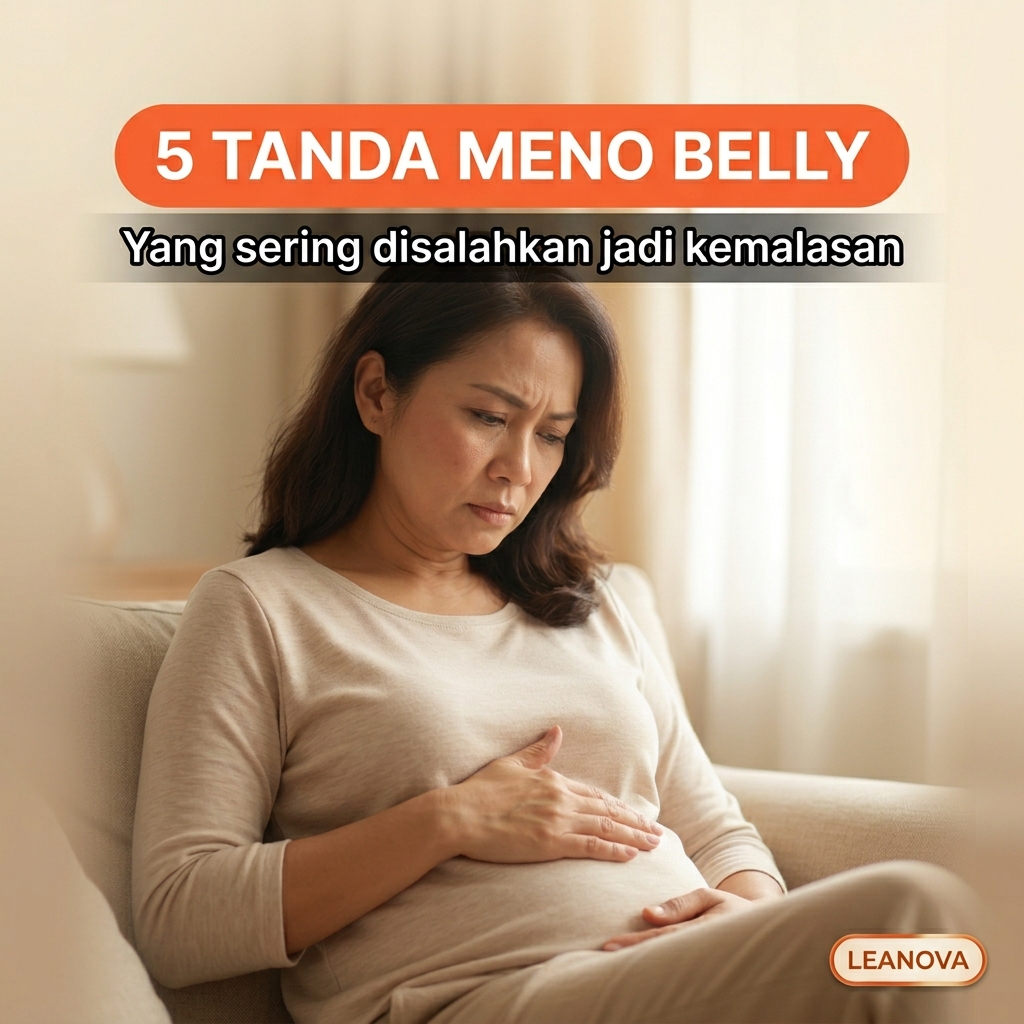 Leanova Natural Facebook ad: Sudah menopause ya perut besar.