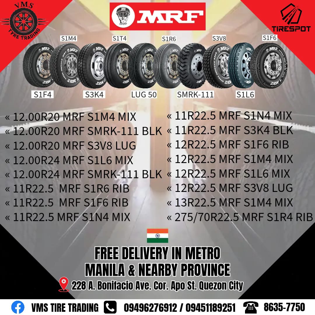 VMS Tire Sales Inc Facebook ad: MRF MRF MRF INDIA MADE