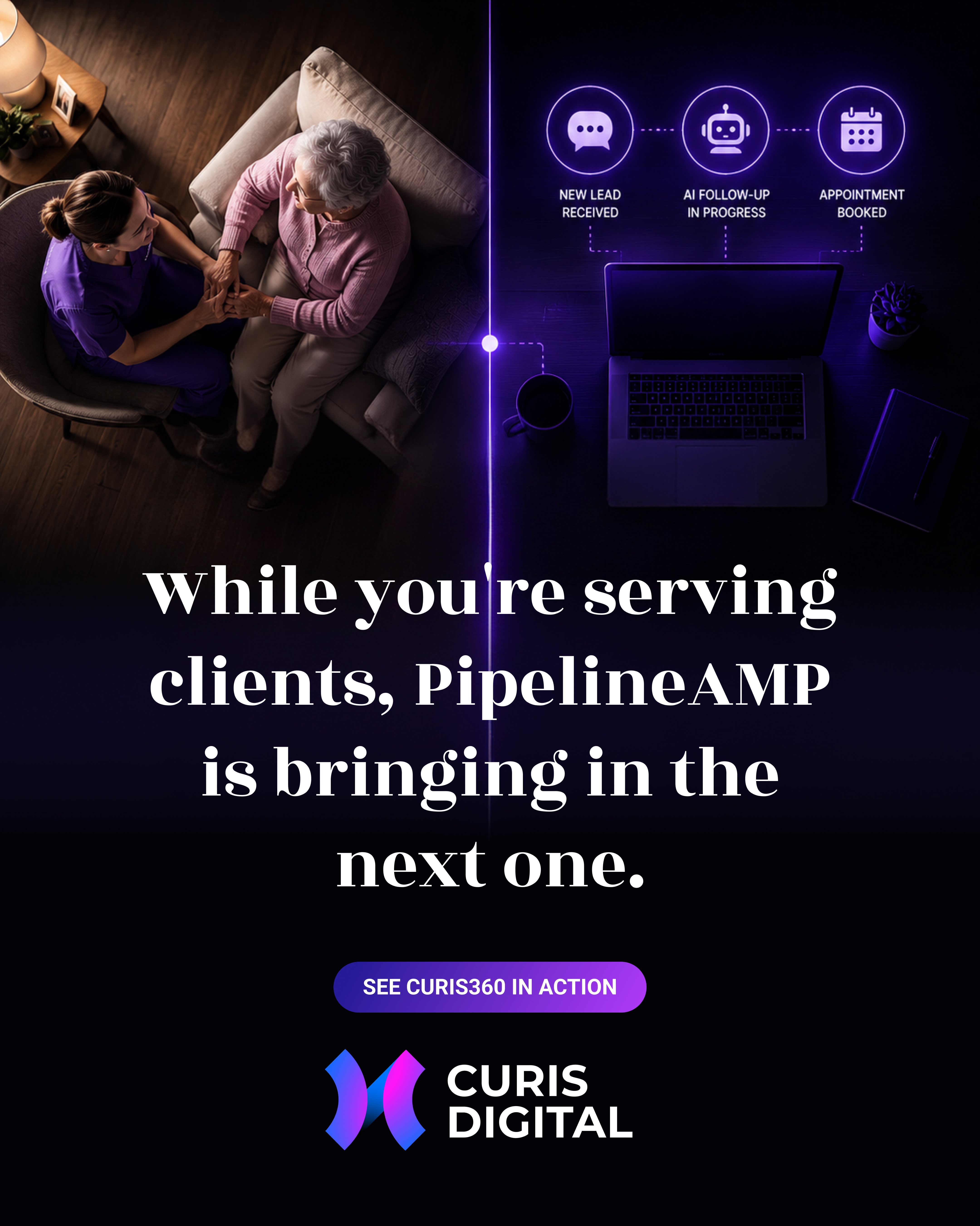 Curis Digital Facebook ad: Home Care Only. Twenty Years In.