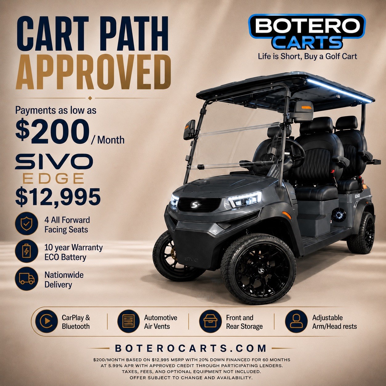 Botero Carts South Atlanta Facebook ad: Sivo for only $12995!