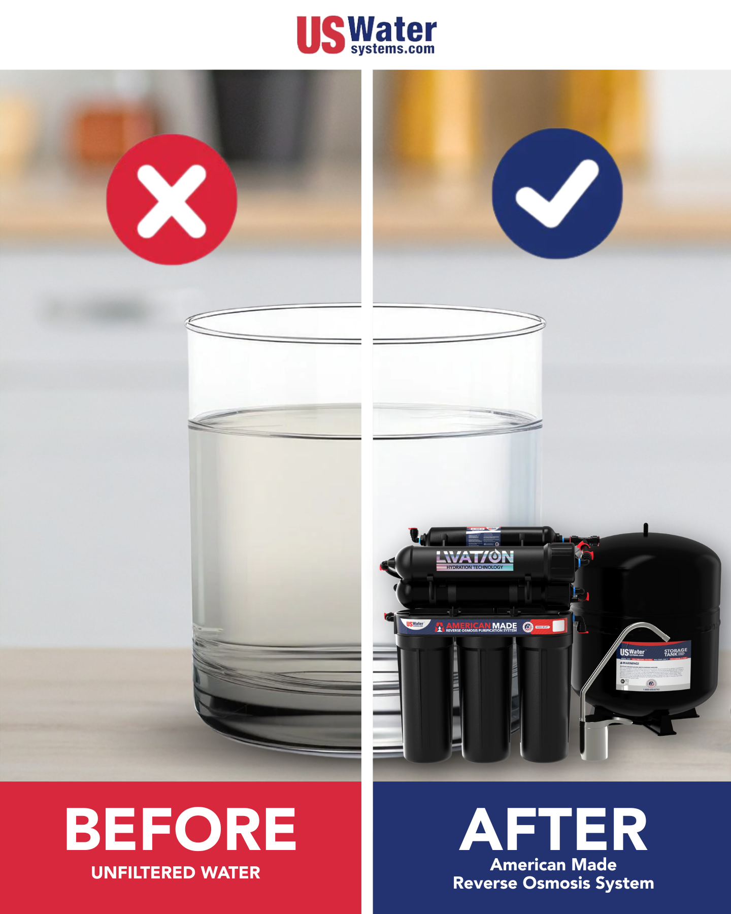 US Water Systems Facebook ad: Great Water Starts Here!