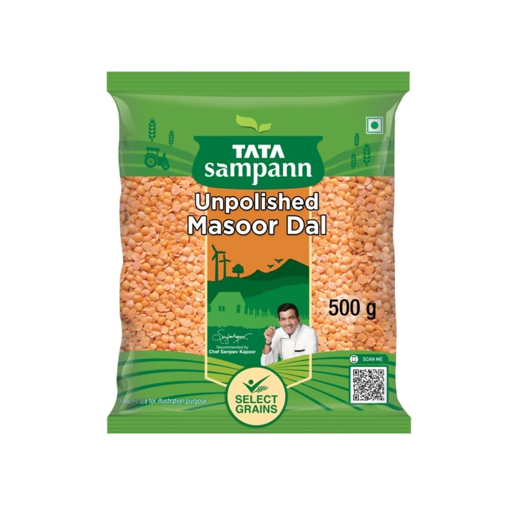 TATA Sampann Facebook ad: Choose Tata Sampann Unpolished Pulses as the layer…
