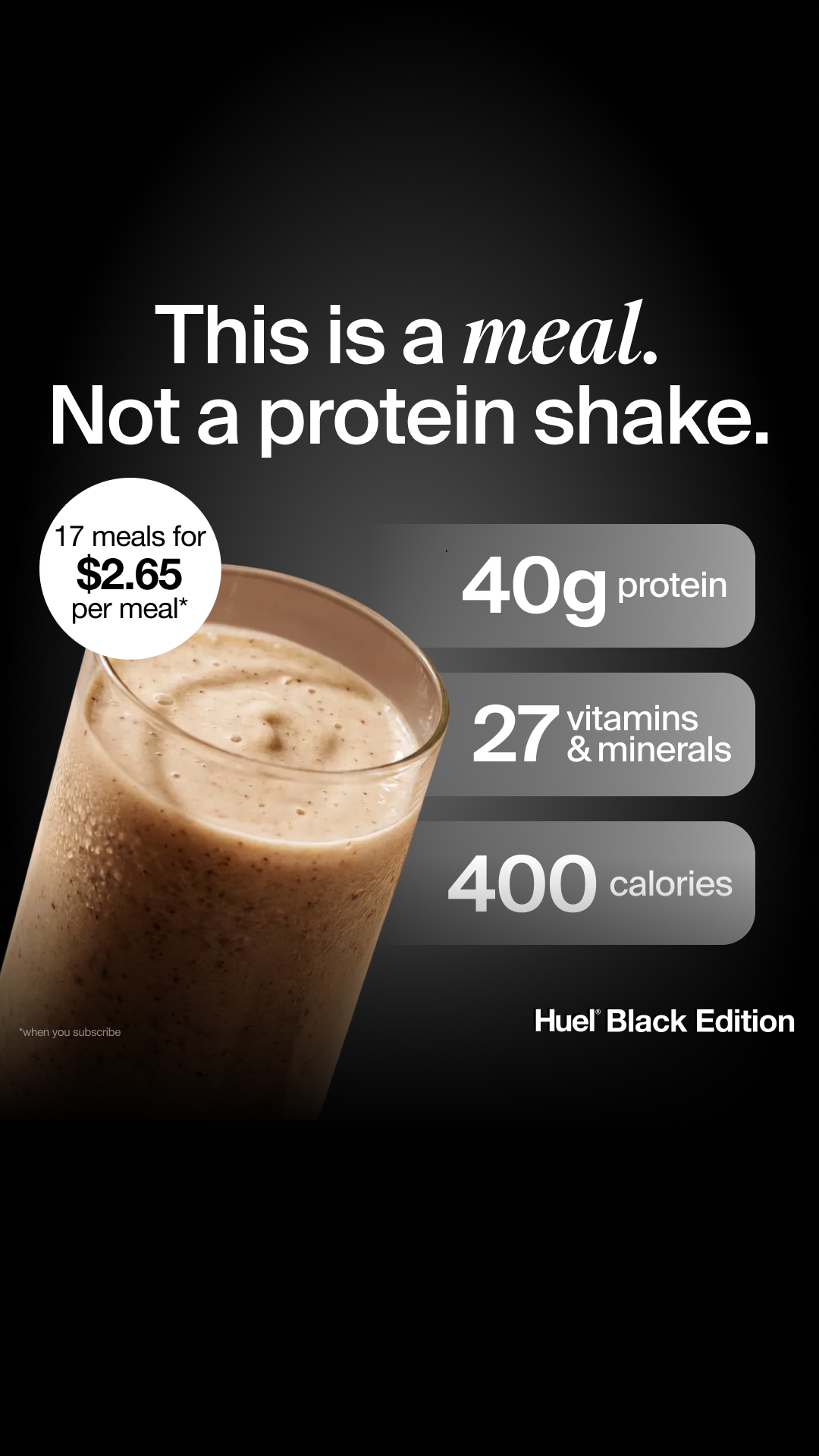 Huel Facebook ad