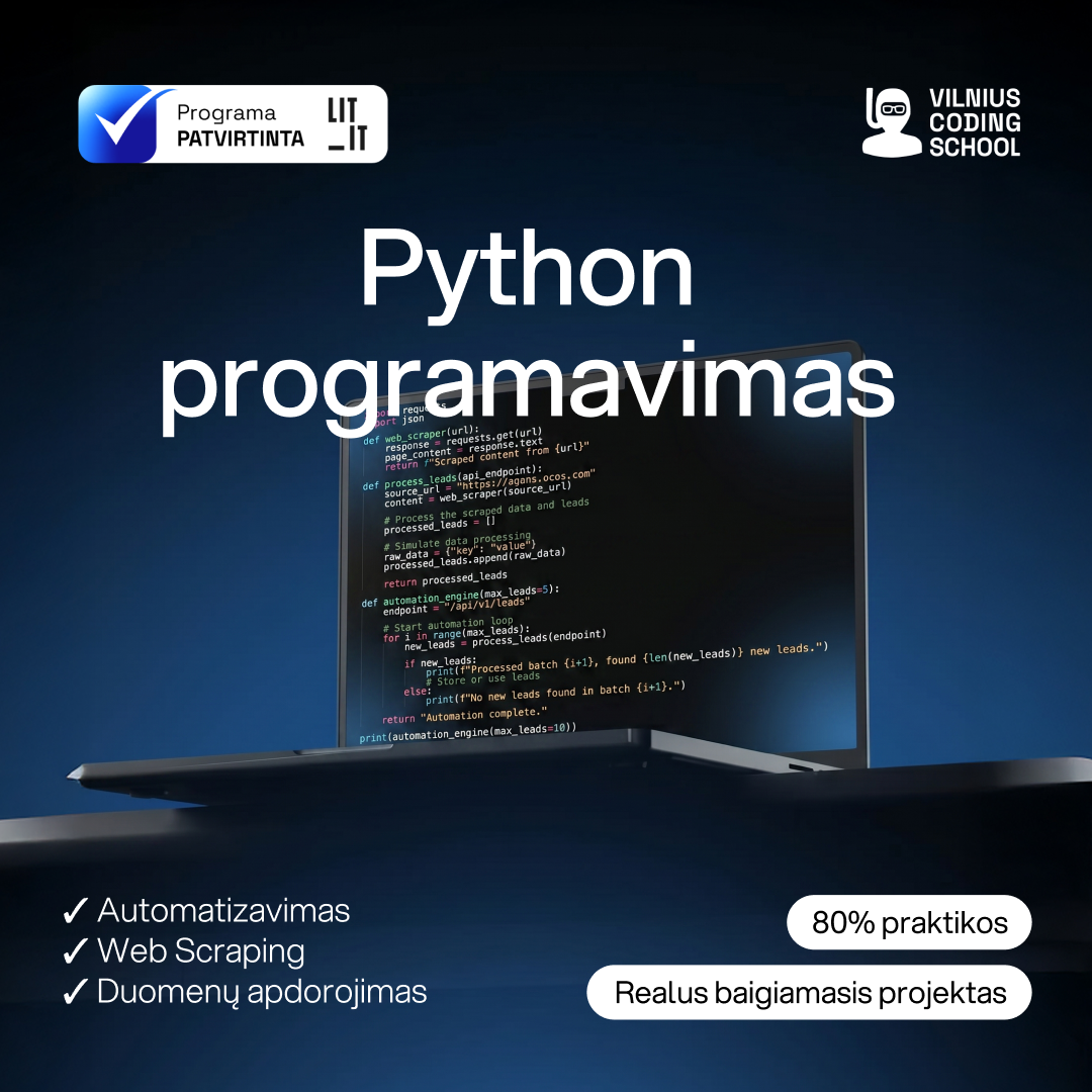 Vilnius Coding School Facebook ad