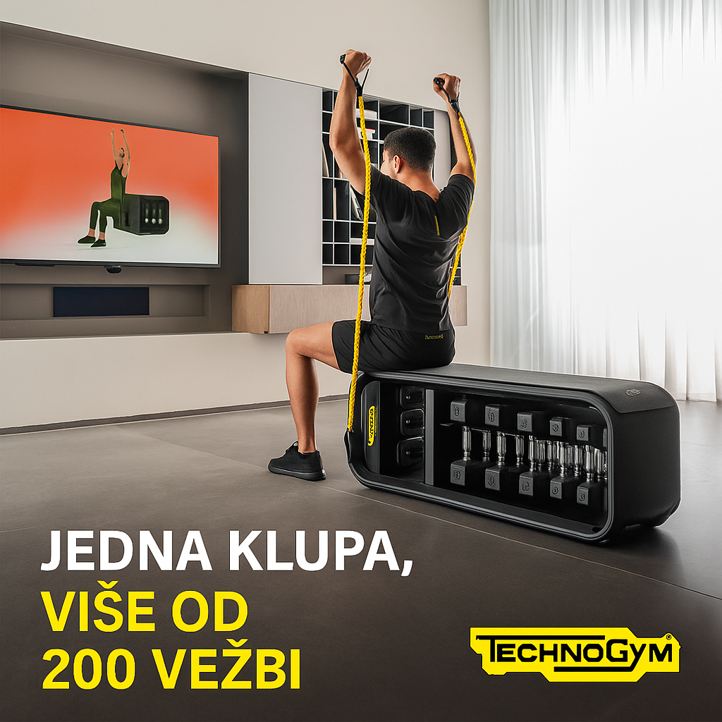 Technogym Facebook ad: Treniraj sve mišiće, bilo gde.