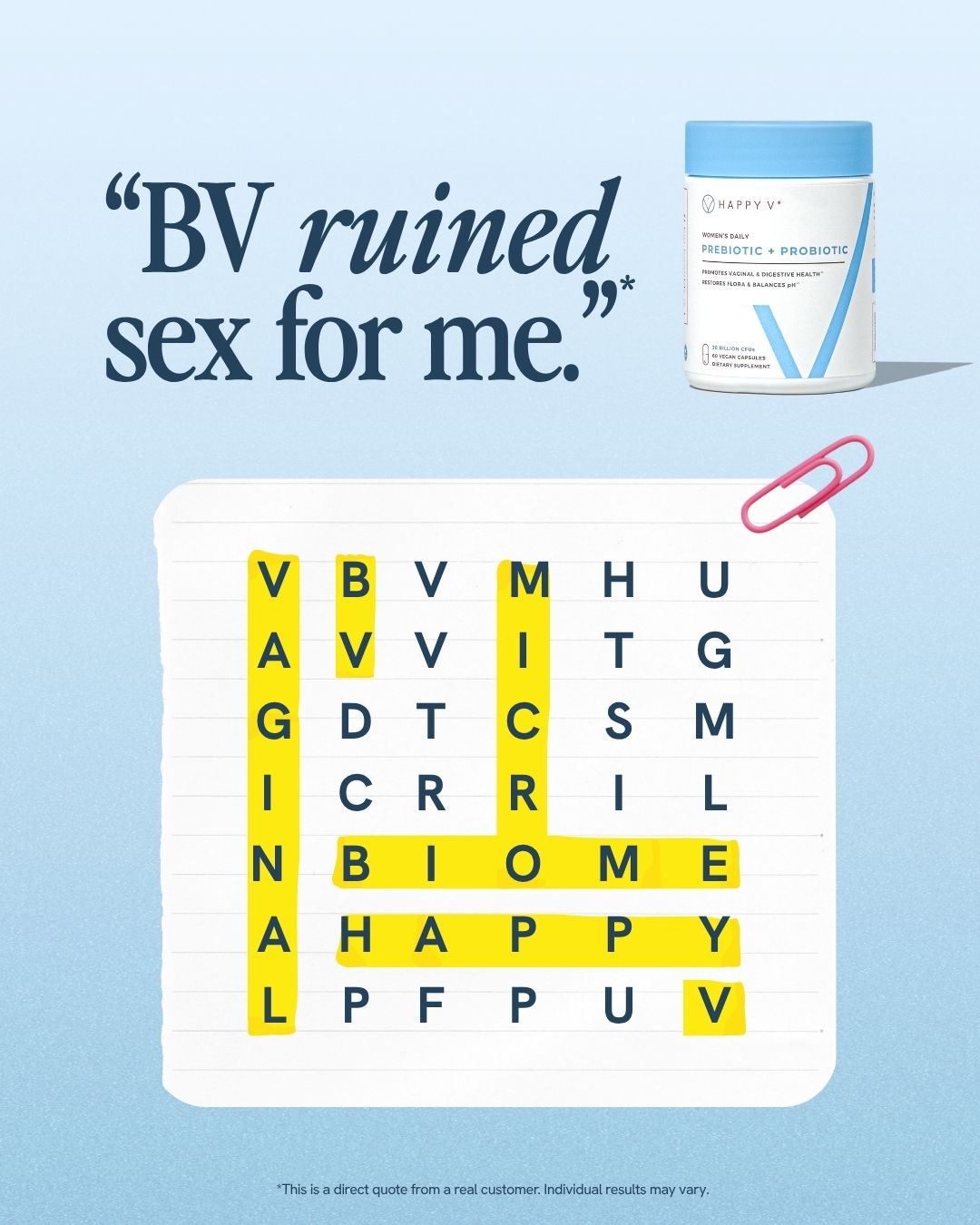 Happy V Facebook ad