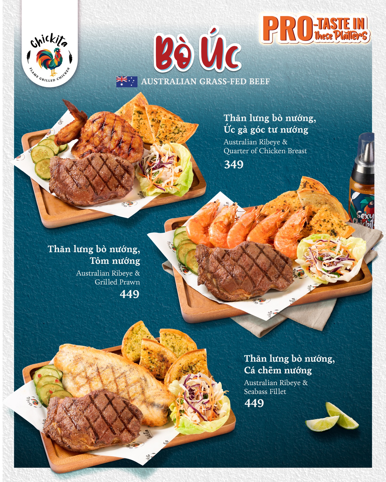 Chickita - Flame Grilled Chicken Facebook ad: PRO-TASTE IN THESE PLATTERS MÂM NƯỚNG CHO TEAM…