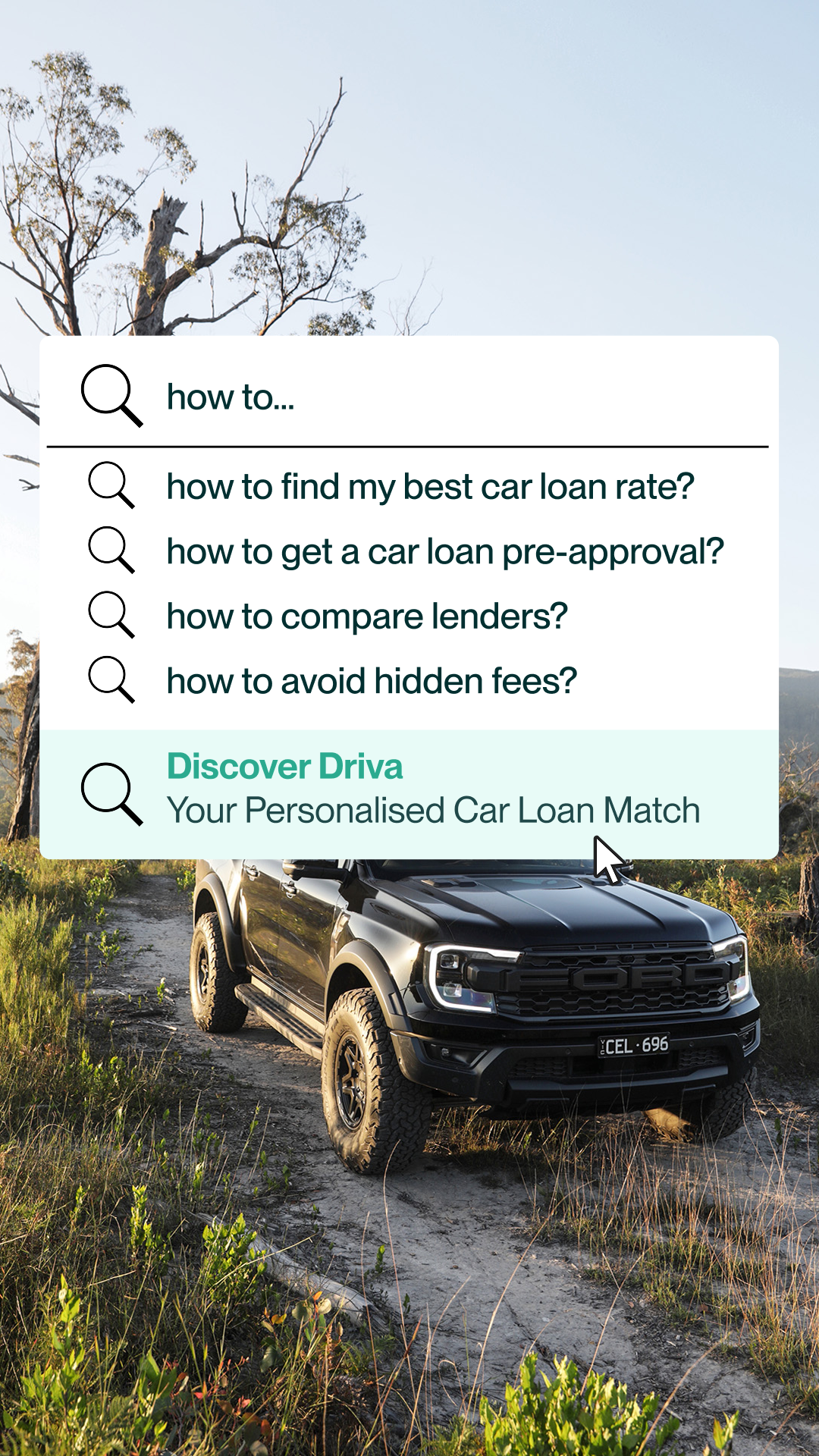 Driva - Personalised Loan Rates Facebook ad