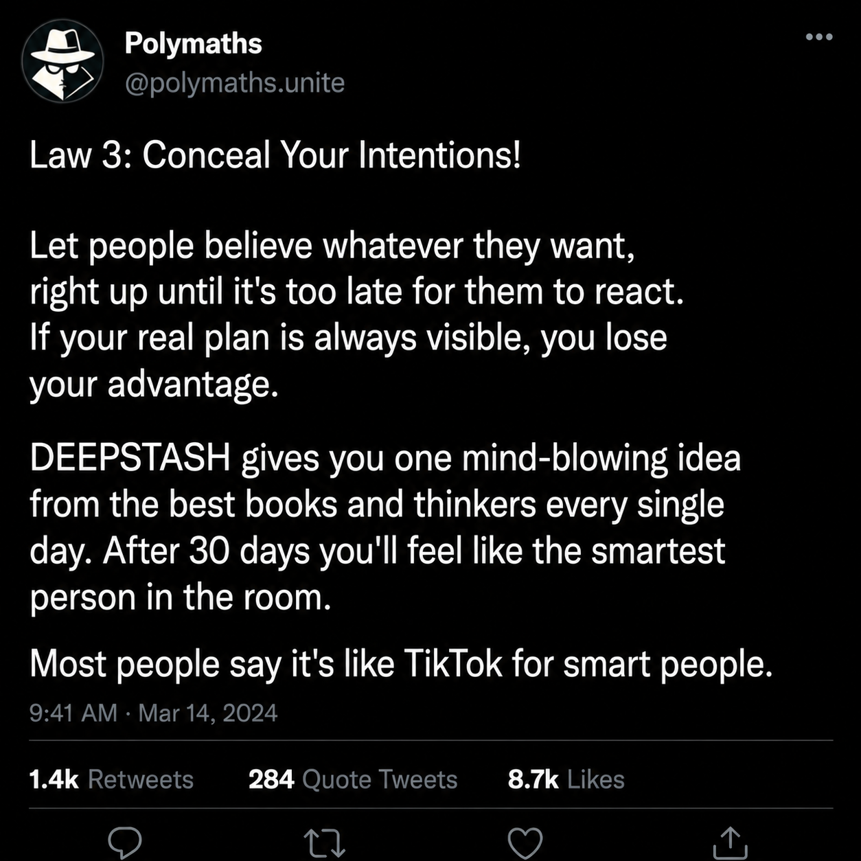 Deepstash Facebook ad