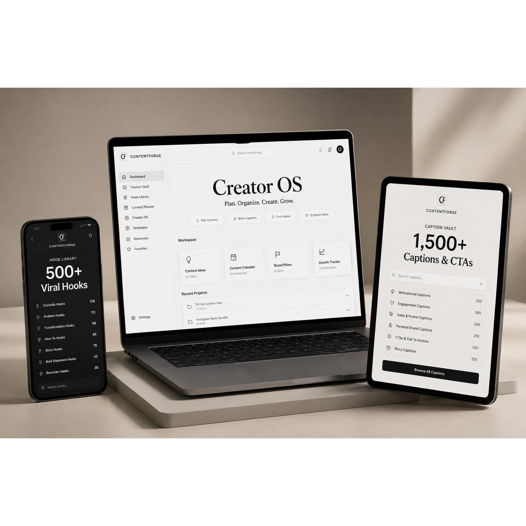 ContentForge Studio Facebook ad: Stop starting every post from scratch.