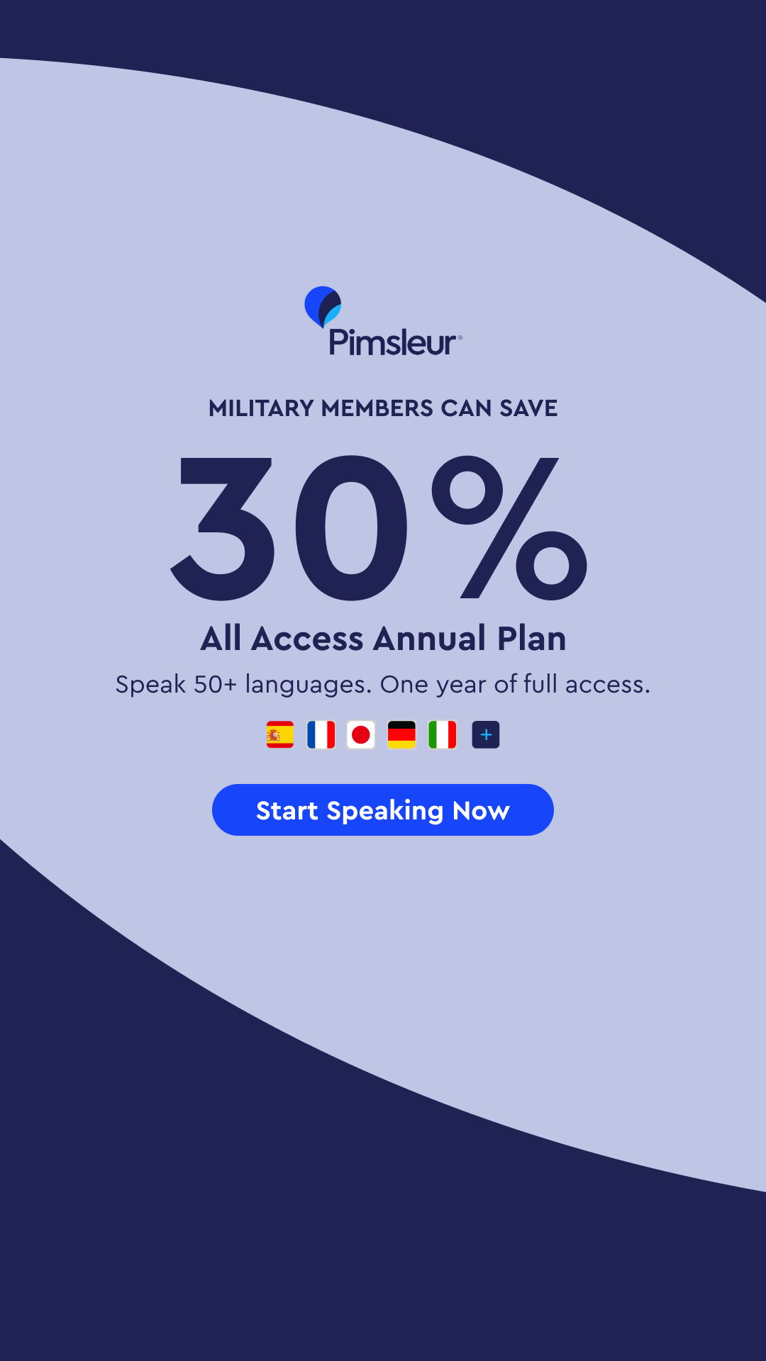 Pimsleur Language Programs Facebook ad