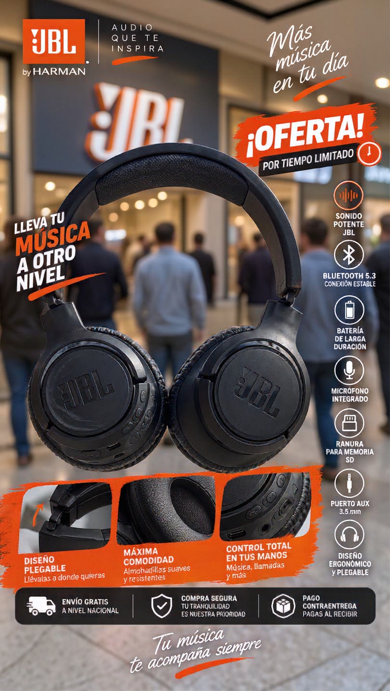 Calidad Total Facebook ad: Diademas JBL Bluetooth