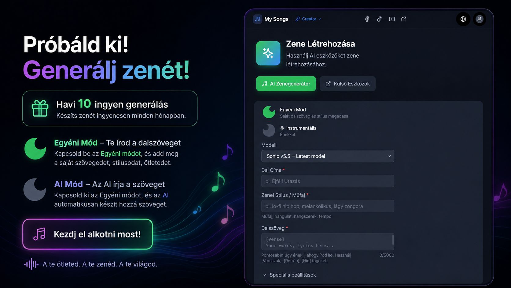 My Songs Facebook ad: My Songs - AI Music Platform