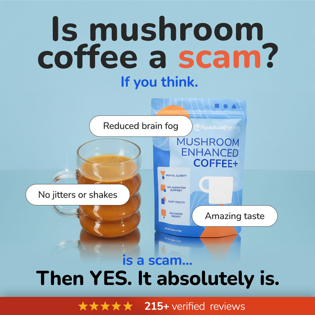 Habituel Facebook ad: Enhanced Mushroom Coffee + | Habituel