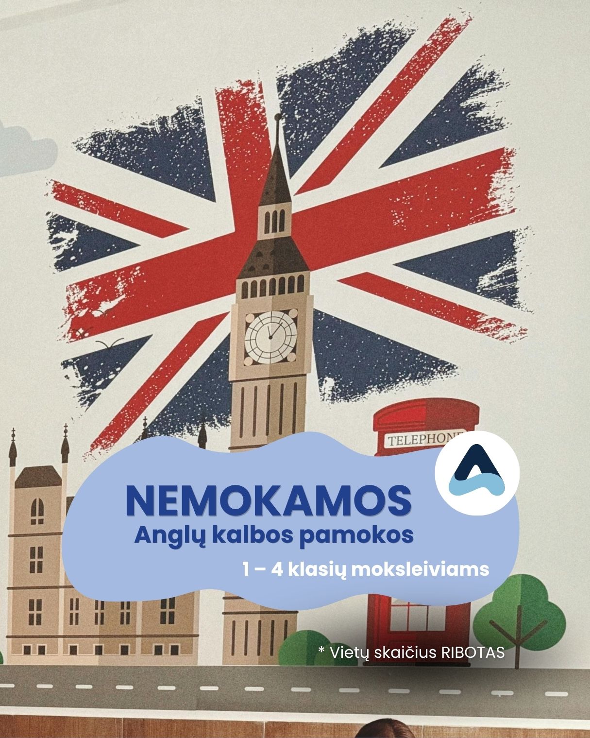 Alfabet Facebook ad: Nemokamos anglų kalbos pamokos 1-4 klasių mokiniams!
