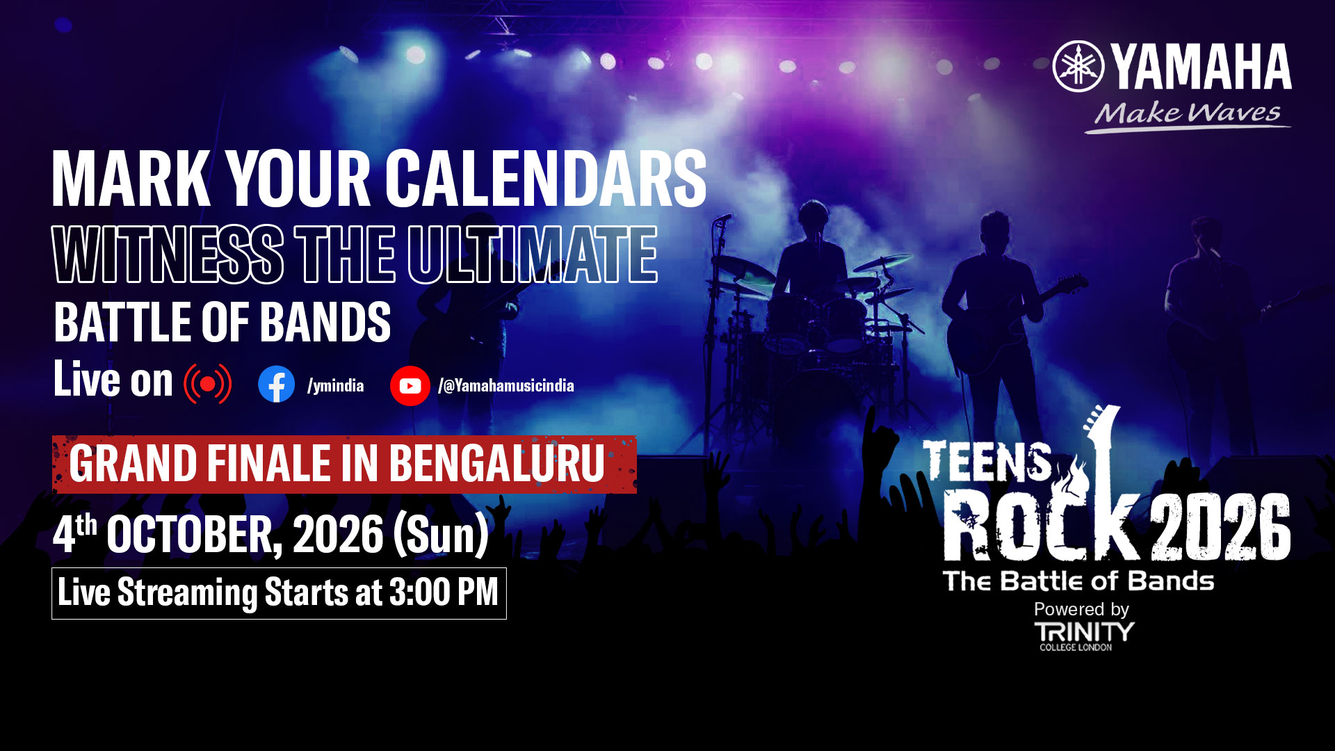 Yamaha Music India Facebook ad: Yamaha Teens Rock 2026, The Grand Finale | LIVE