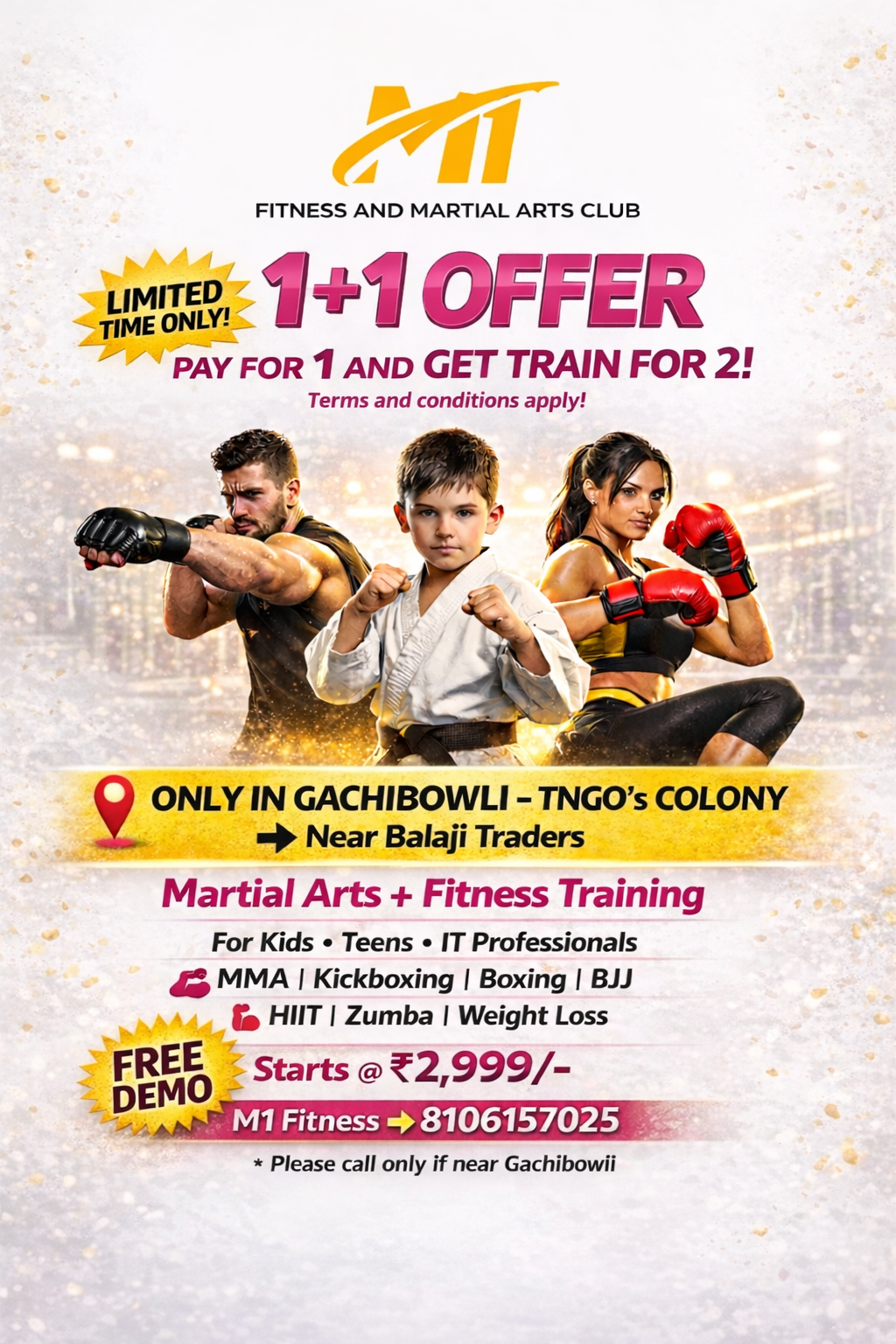 M1 Fitness Facebook ad: Chat with us