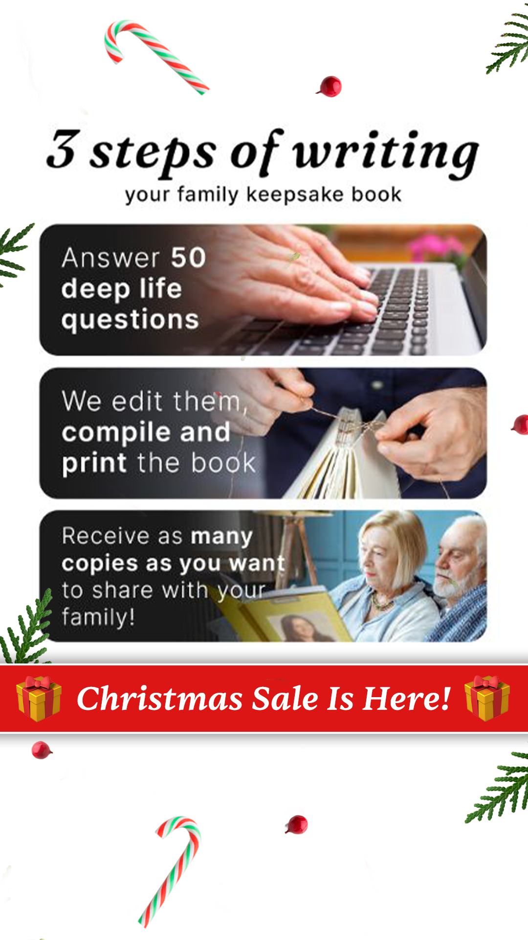 My Memoir Book Facebook ad: Last Chance New Year Sale: 64% Off + Next-Day Delivery!