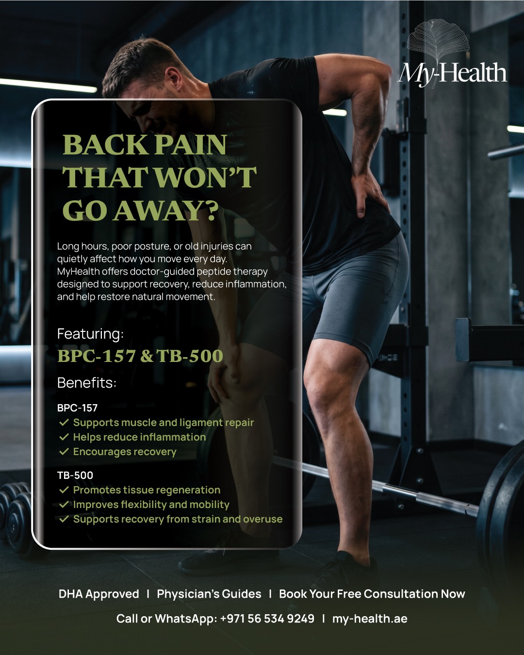 ZenCare by My-Health Facebook ad: Back pain builds slowly, but it affects everything…