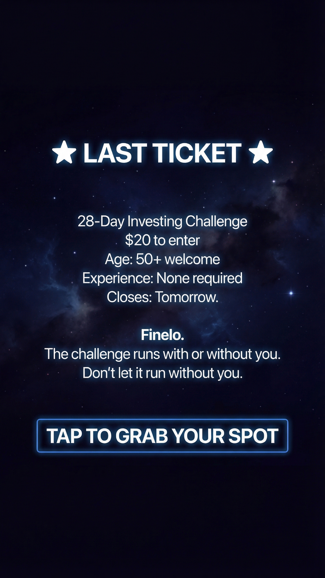 Finelo Facebook ad: Start Now!