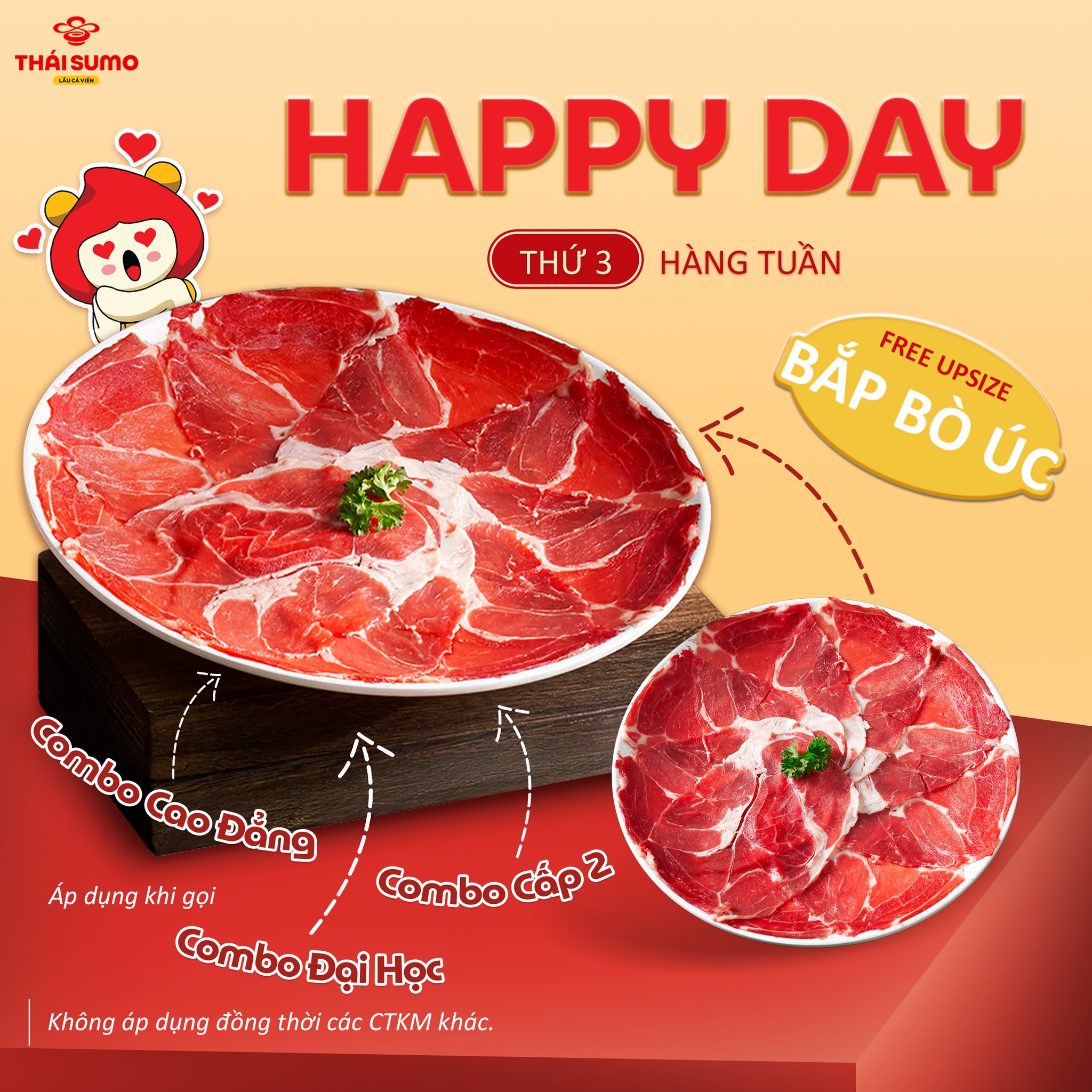 ThaiSumo Facebook ad: MIỄN PHÍ NÂNG CẤP DĨA BẮP BÒ LỚN