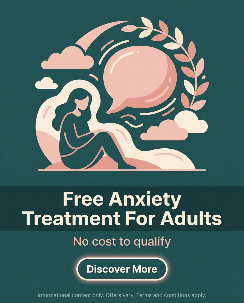 Uplift Central Facebook ad: Free Anxiety Treatment For Adults