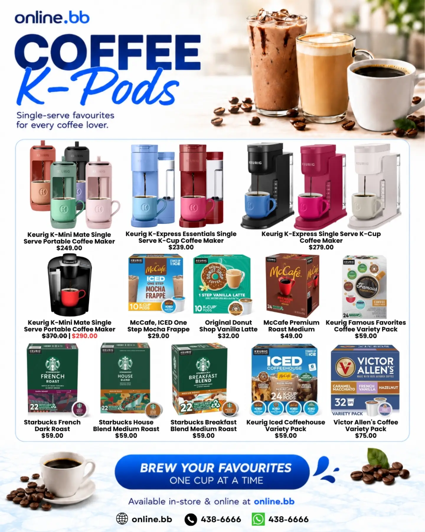 On Line Consultancies Facebook ad: Brew your favourites, one cup at a time!