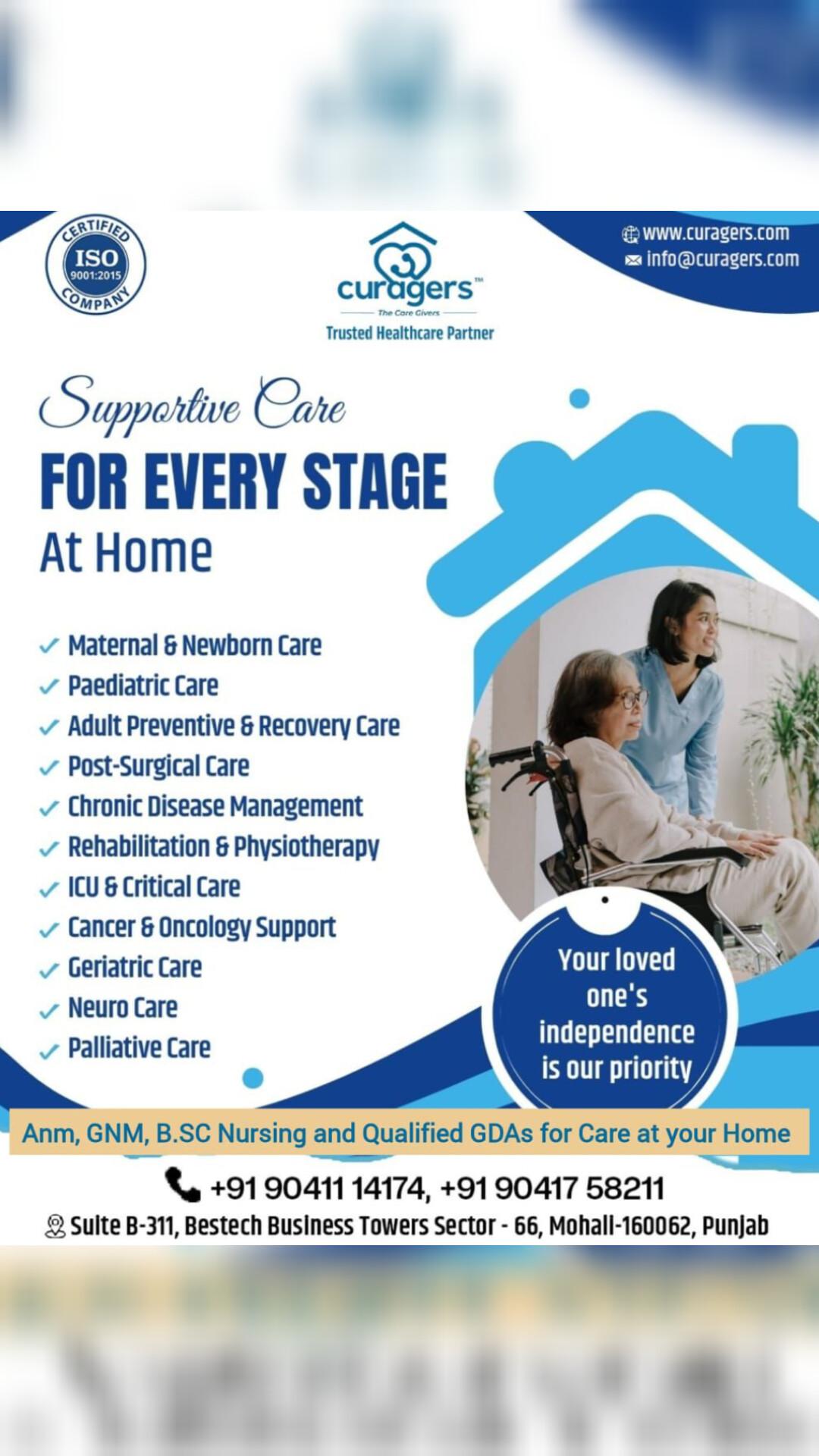 Curagers Healthcare Facebook ad from Feb 14, 2026