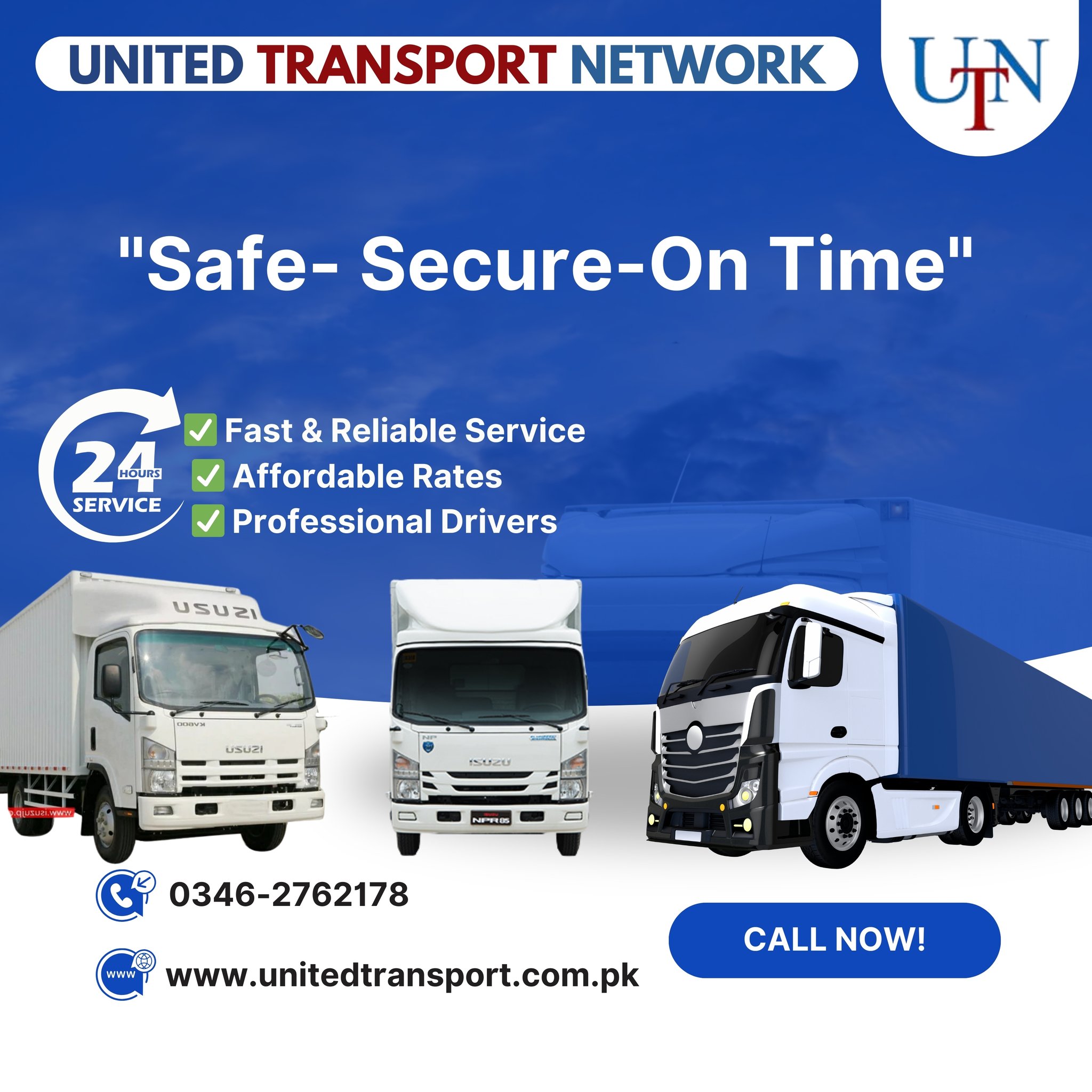 United Transport Network Facebook ad: Need to move goods safely and on time?