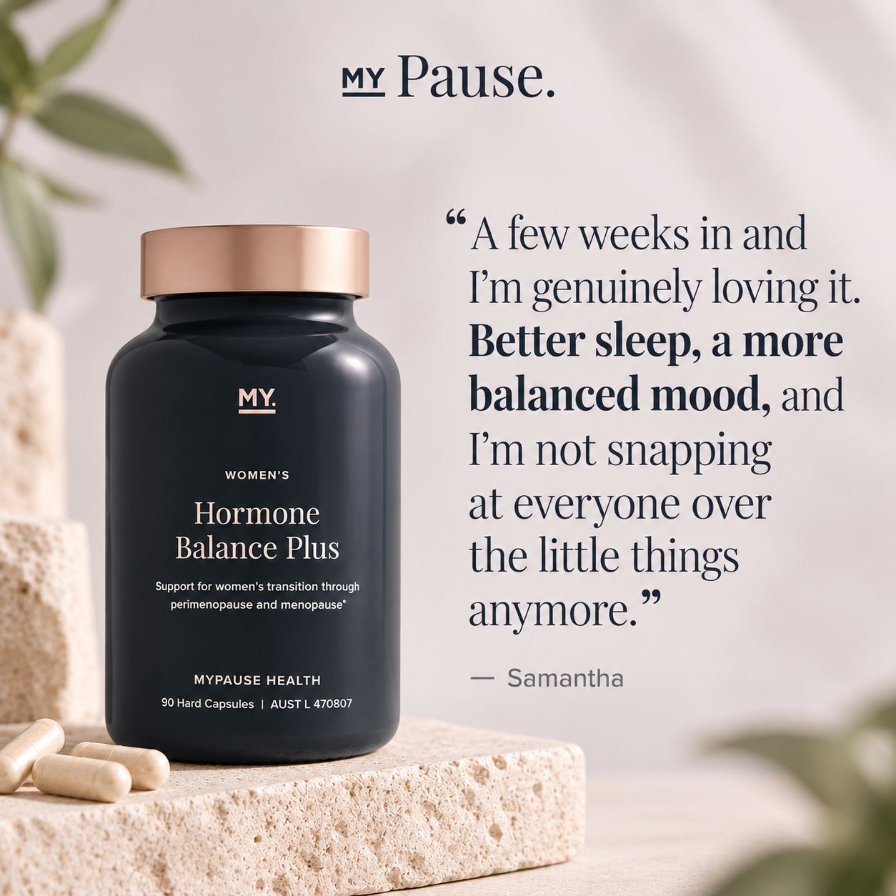 MyPause Health Facebook ad: Support for Sleep and Mood Changes