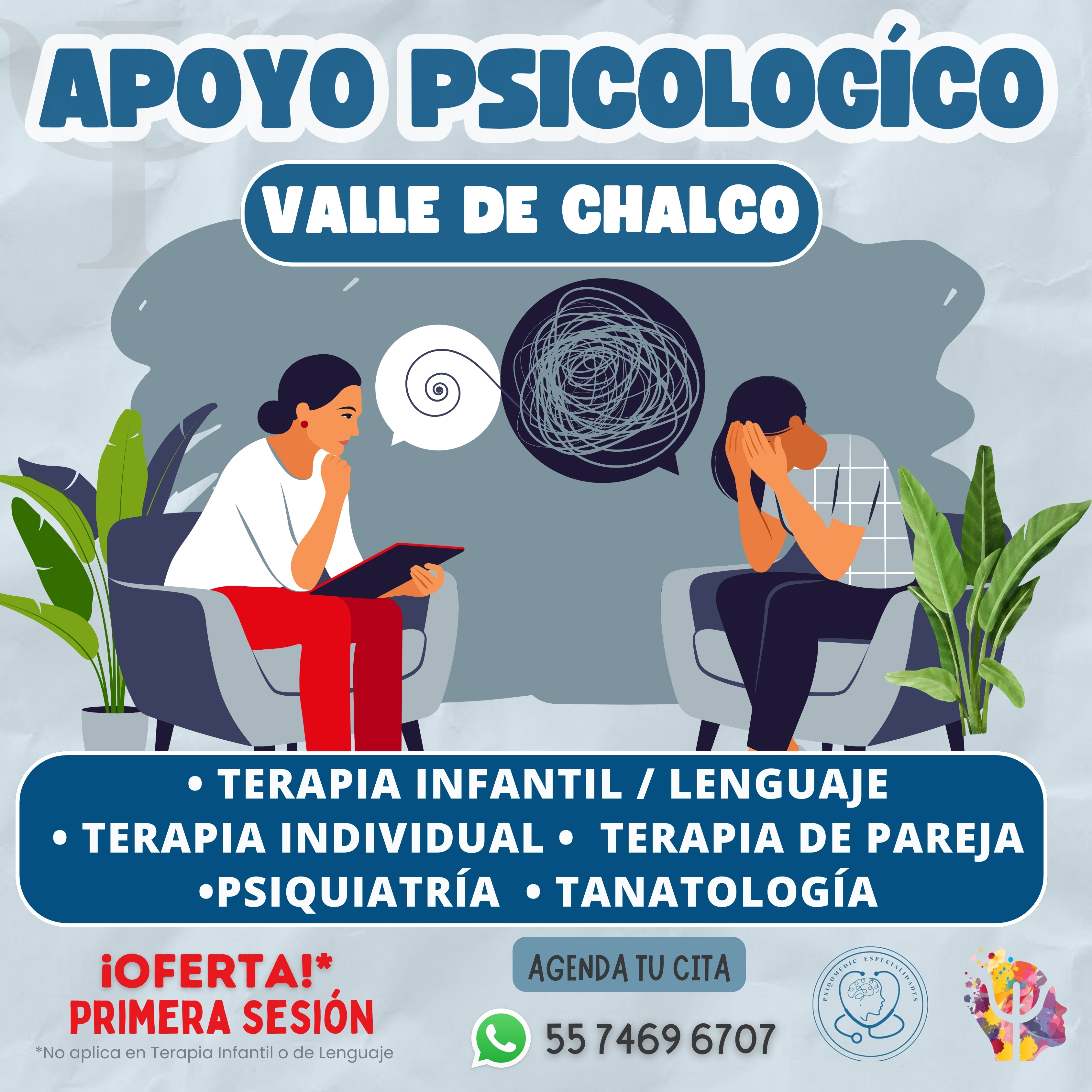 Psiqomedic Especialidades Valle de Chalco Facebook ad: OFERTA PRIMERA SESIÓN