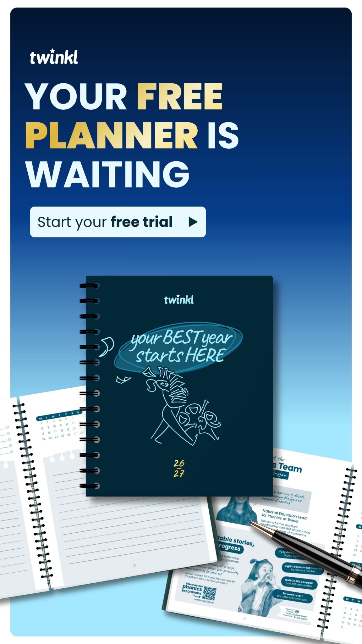 Twinkl Resources Facebook ad: Limited stock! Get your free planner now